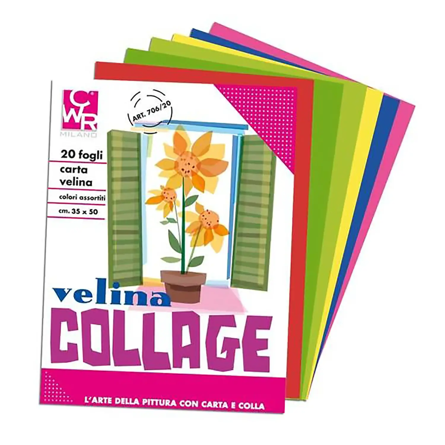 Album di Carta Velina Colorata - 21 g/m² - 35x50 cm - 20 Fogli - Carta e cartoncino