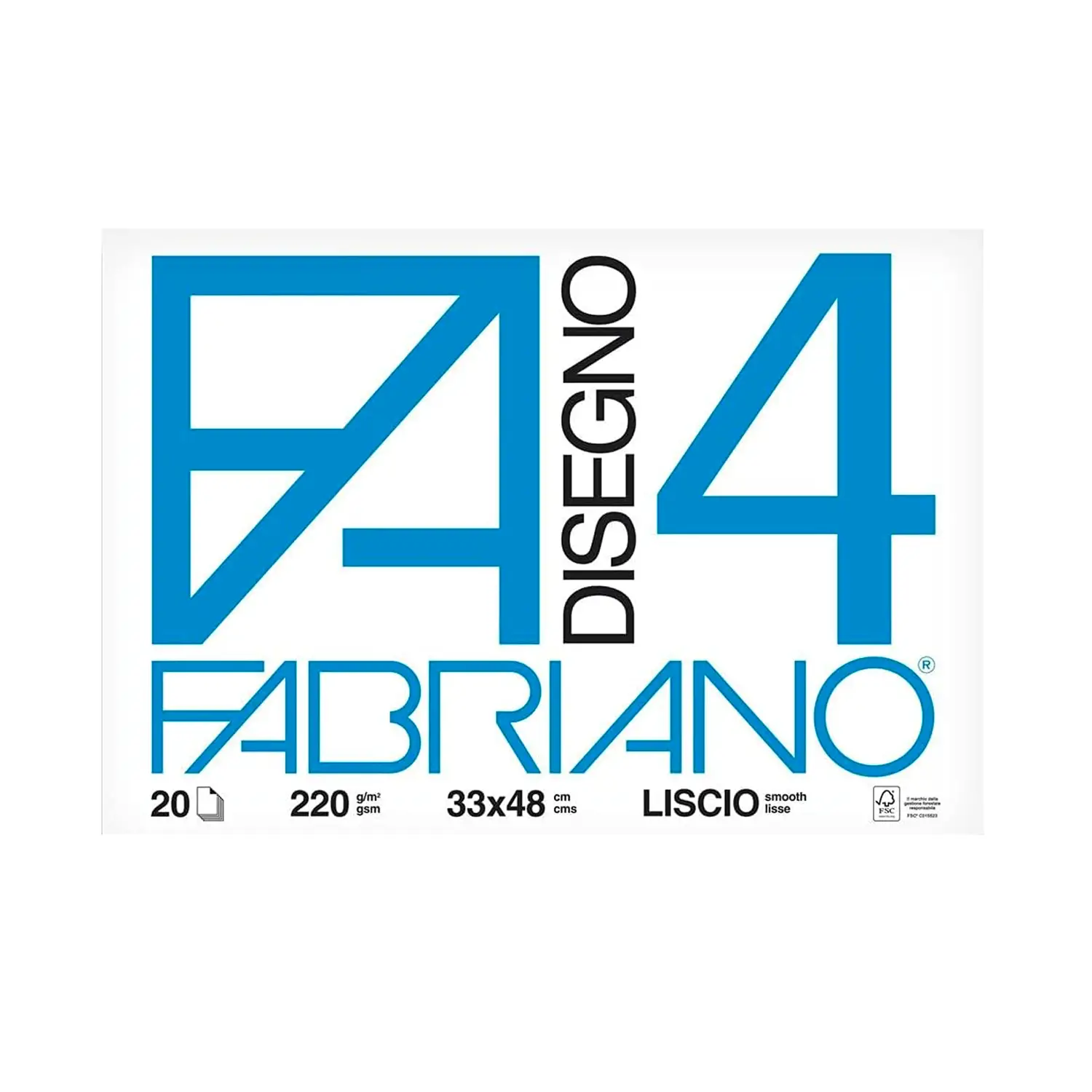 Album da Disegno Fabriano F4 Liscio 33x48 cm – Carta Liscia per Disegno Artistico - Carta e cartoncino