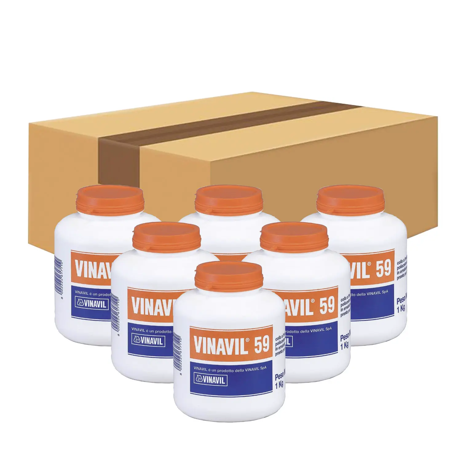 Colla Vinilica Vinavil 59 Inodore 1000 gr. Promo Scuola 6 Pezzi - Nastri adesivi e colle