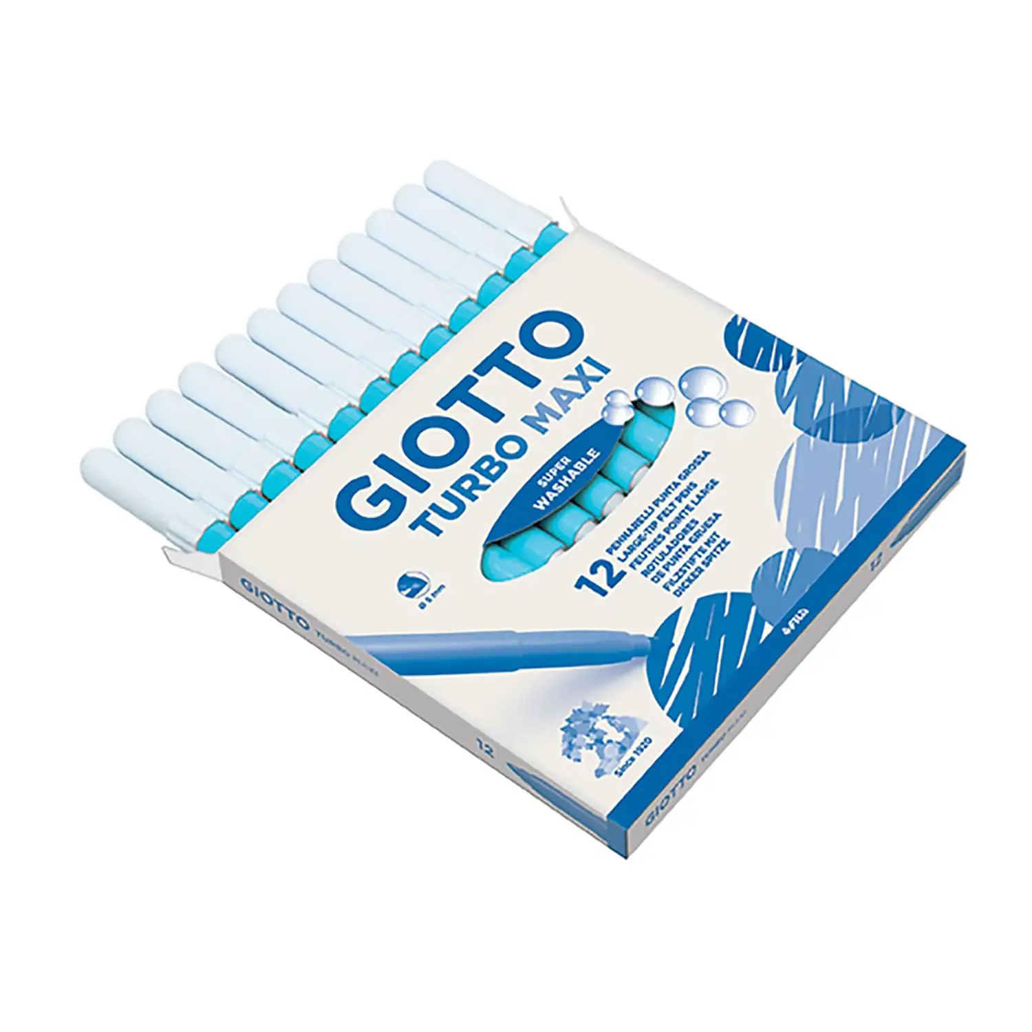 Pennarelli Turbo Maxi Giotto - 12 Pezzi • Azzurro - Pennarelli