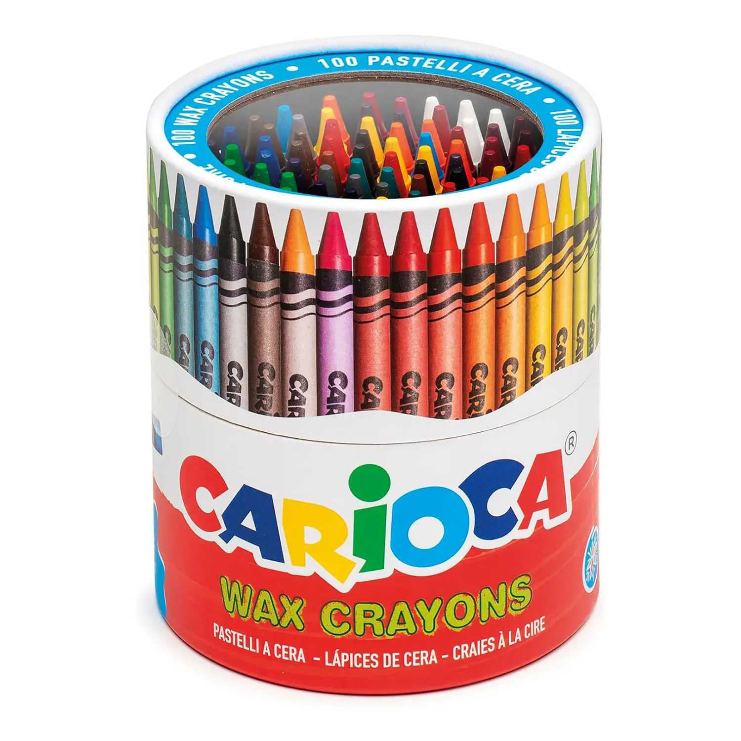 Pastelli a Cera Wax Carioca – 100 Pezzi in 24 Colori - Pastelli a cera