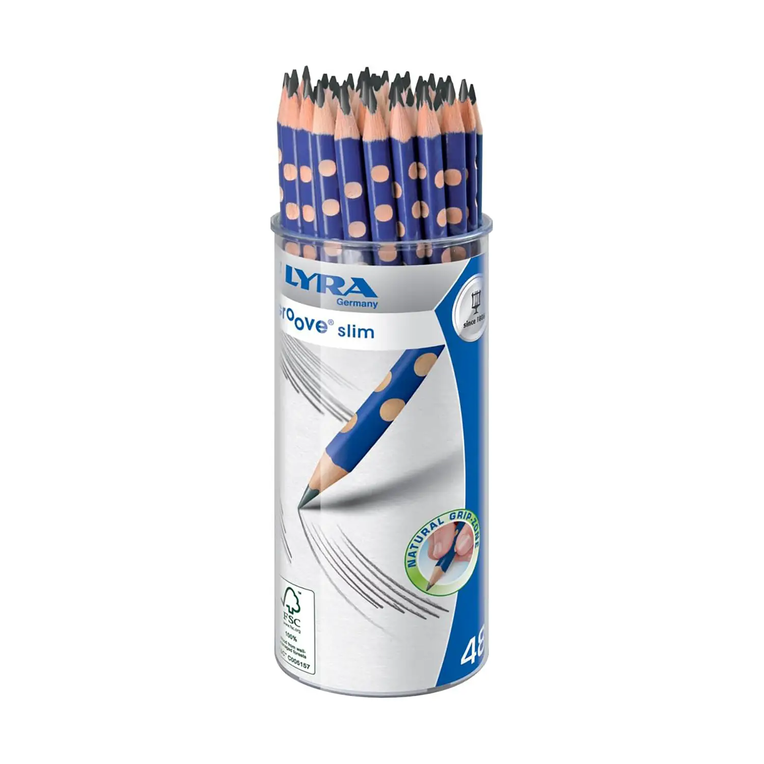 Matita Lyra Groove Slim - 48 Pezzi con Ergonomia e Grip Antiscivolo - Matite Temperini Gomme