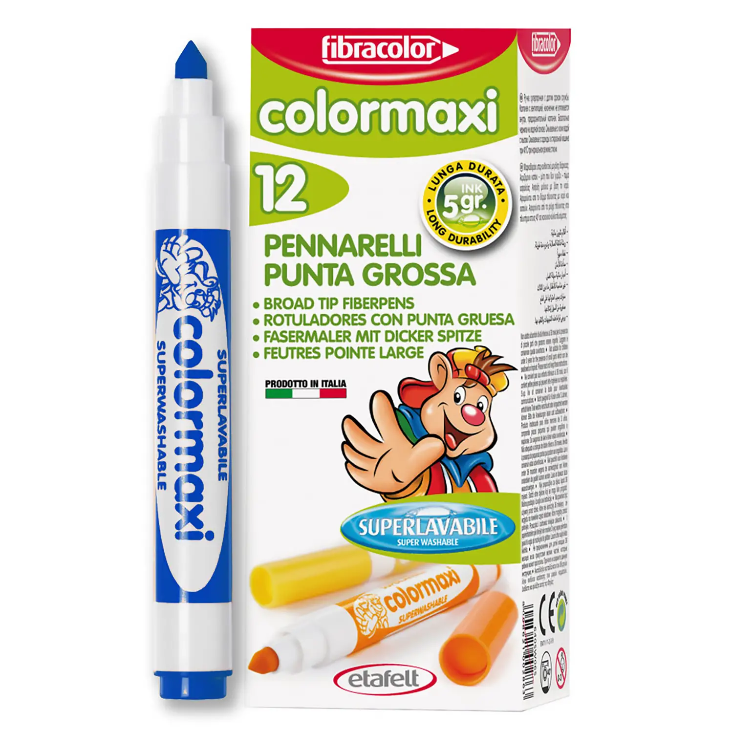 Fibracolor Colormaxi Pennarelli – Set 12 Pennarelli - Blu - Pennarelli