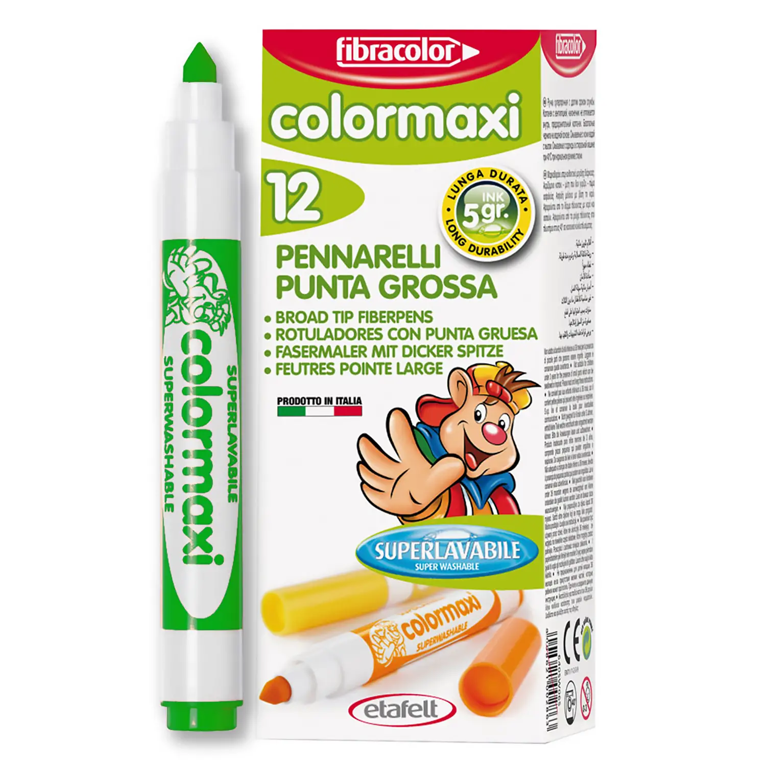 Fibracolor Colormaxi Pennarelli – Set 12 Pennarelli - Verde - Pennarelli