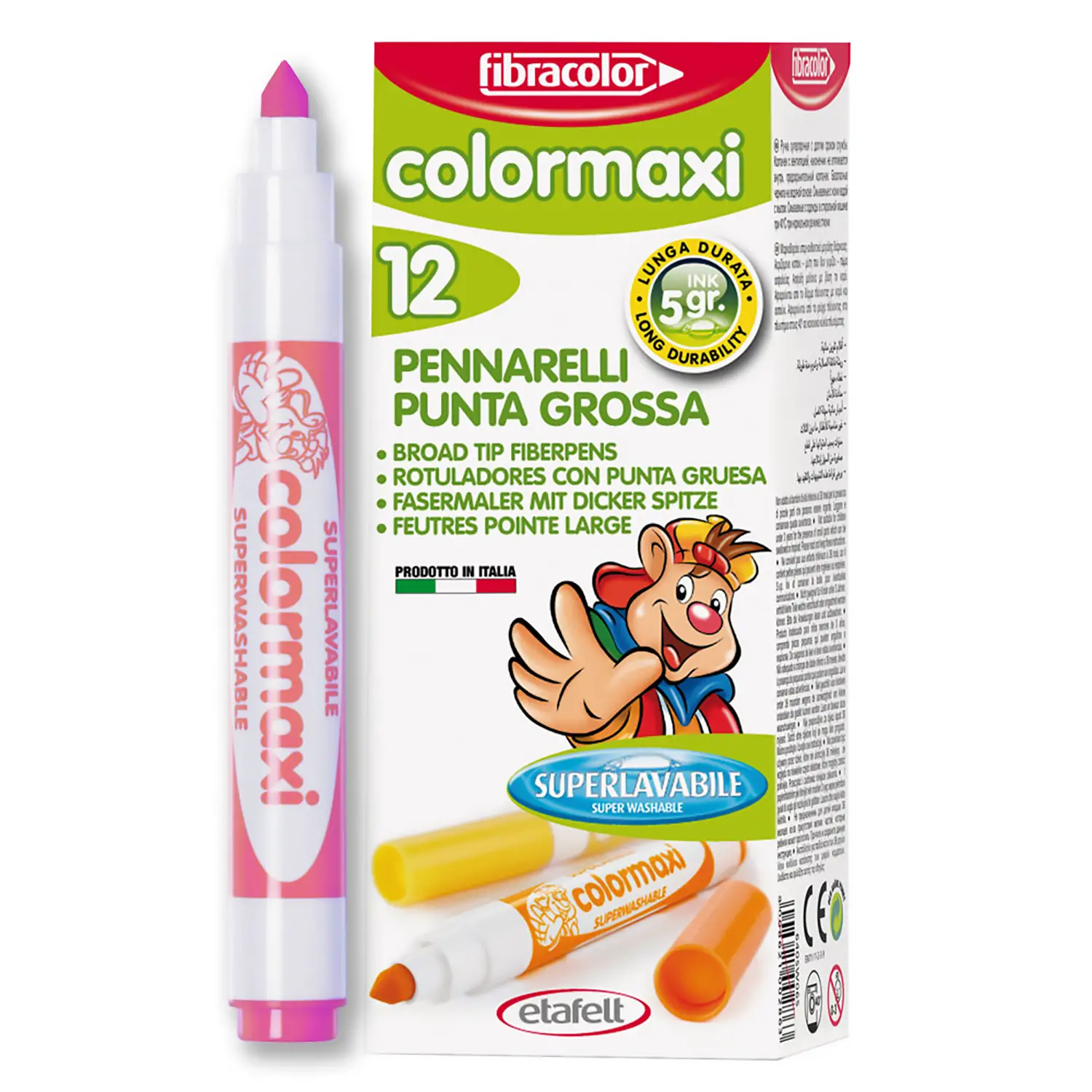 Fibracolor Colormaxi Pennarelli – Set 12 Pennarelli - Rosa - Pennarelli