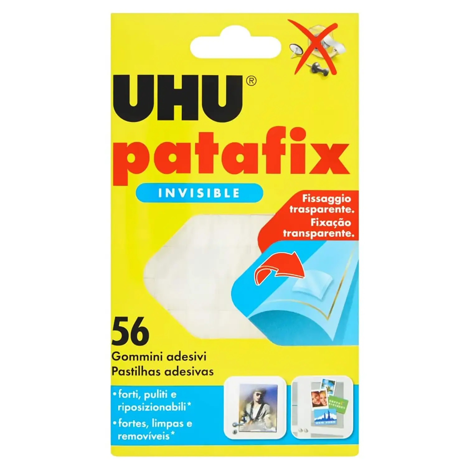 Patafix Uhu Trasparente 56 Gommini - Nastri adesivi e colle