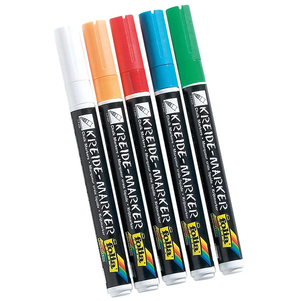Marcatori con Gesso Liquido – Set 5 Colori Punta 2 mm - Pennarelli