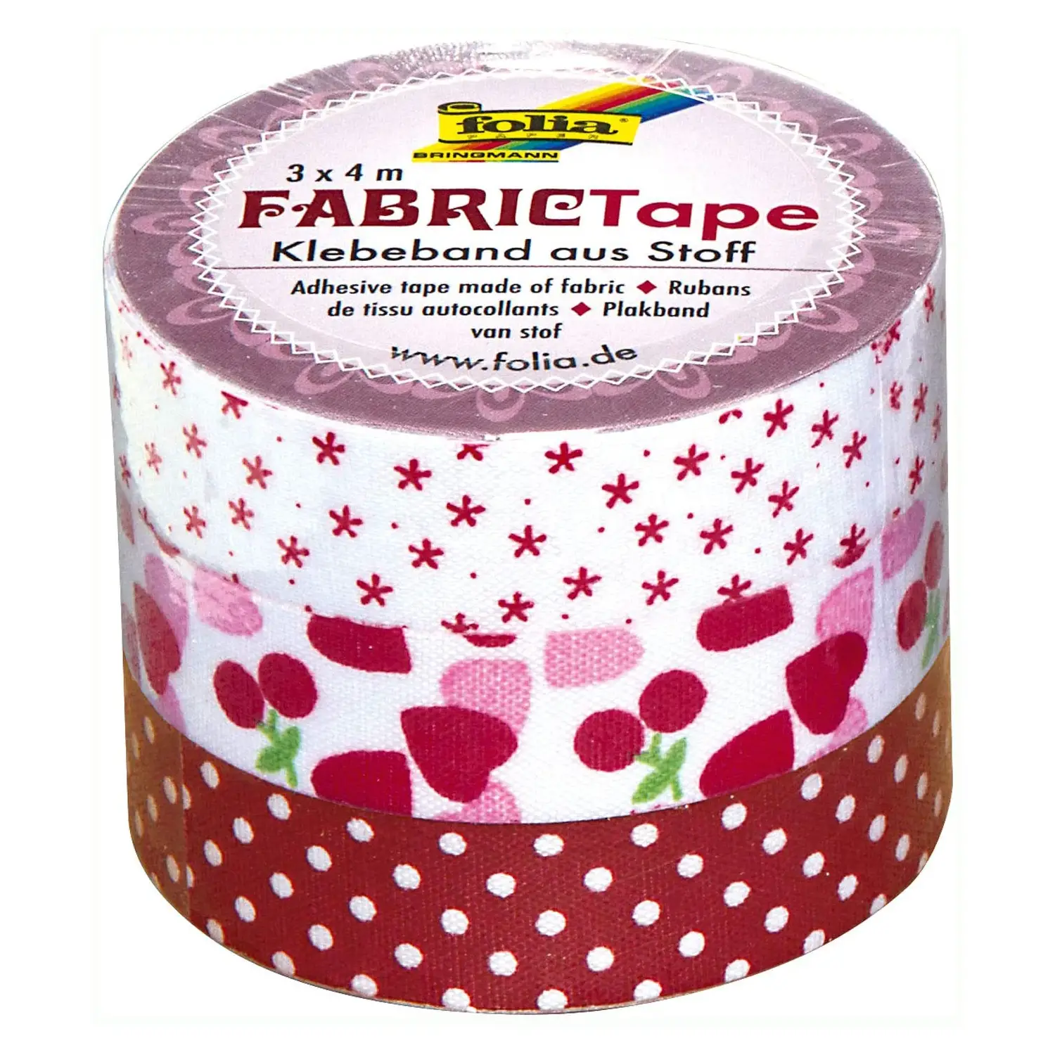 Nastro Decorativo Primavera Rosso – 3 Rotoli – 15 mm x 4 m - Carta e cartoncino