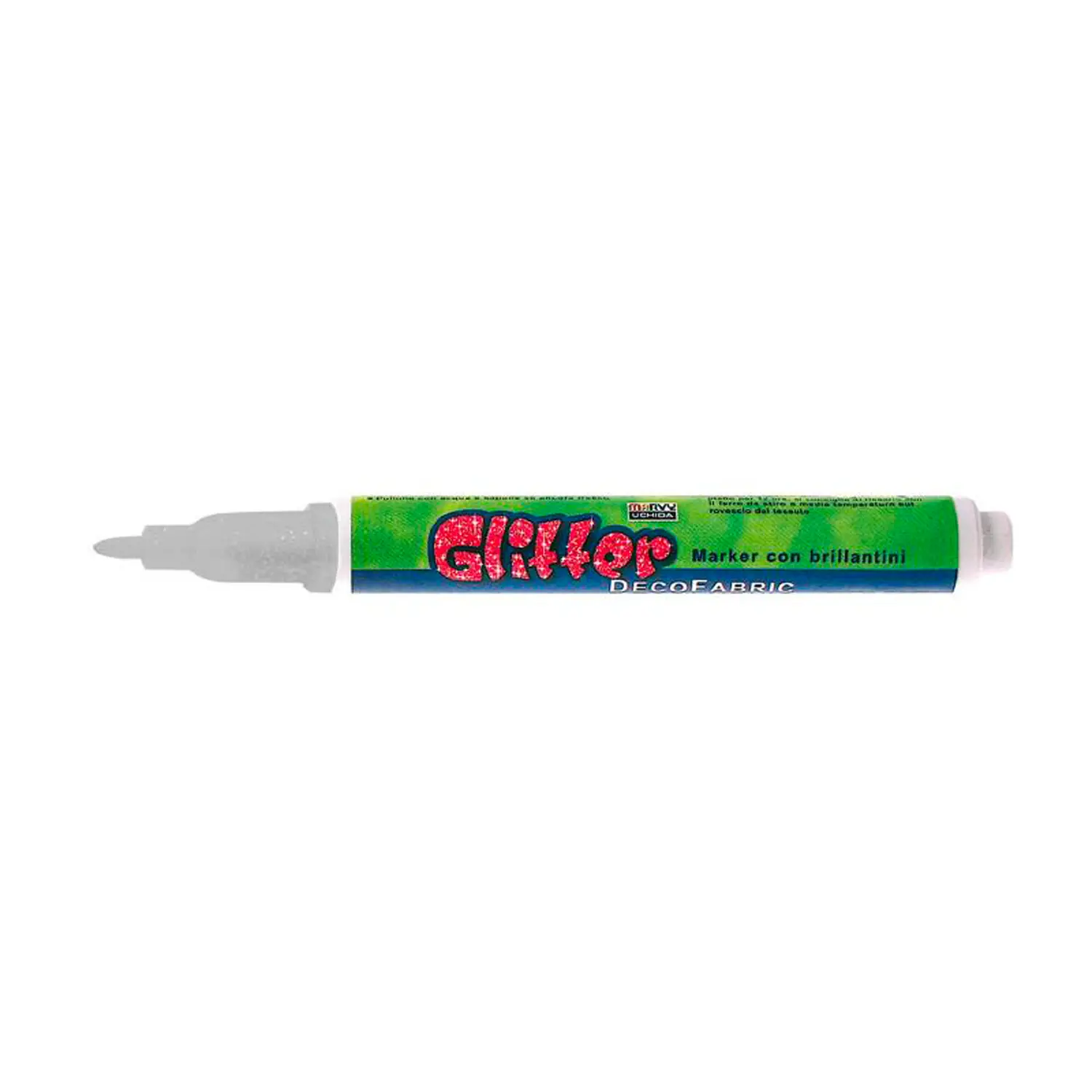 Pennarello per Tessuti - Punta 3 mm - Argento Glitter | Marker Permanente per Stoffa - Pennarelli