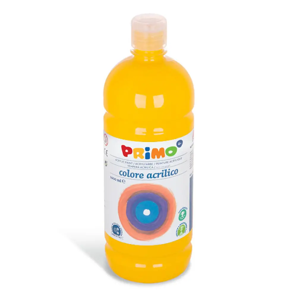 Tempera Acrilica Primo Giallo 1000 ml – Colore Acrilico ad Acqua - Tempere