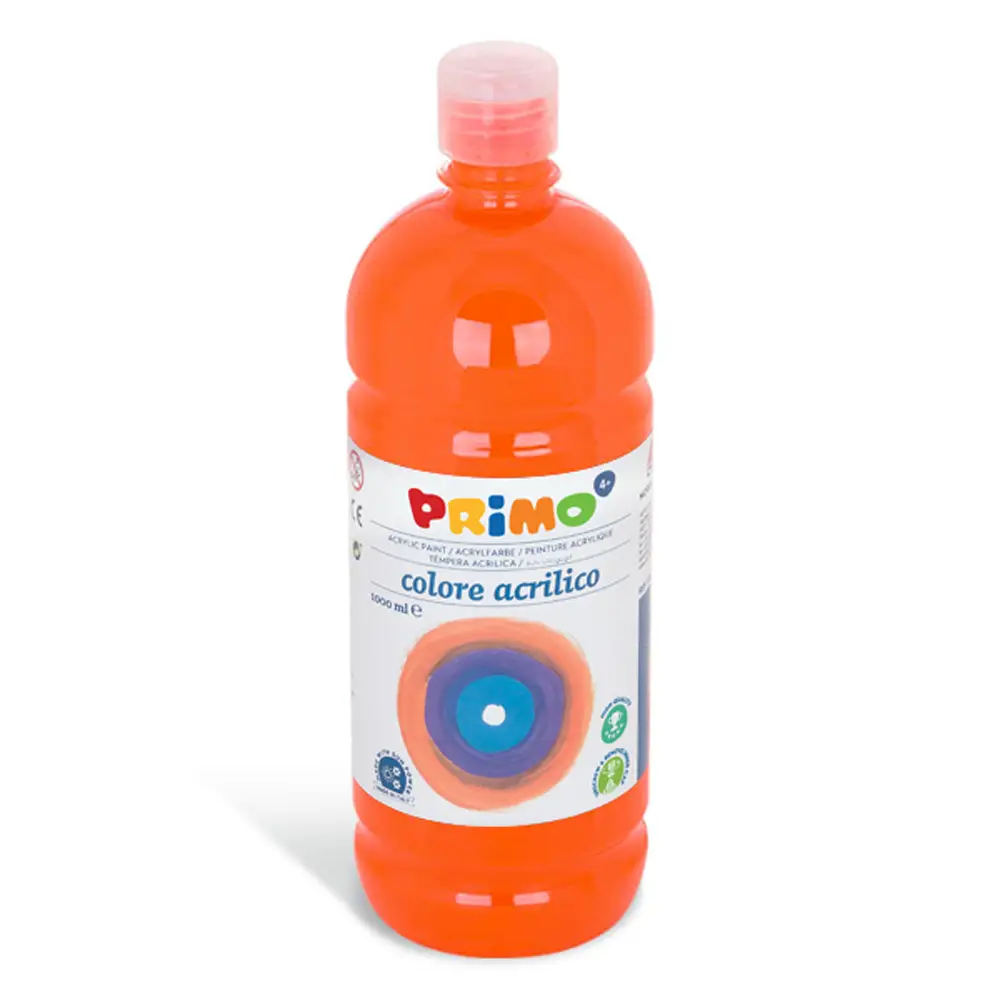 Tempera Acrilica Primo Arancio 1000 ml – Colore Acrilico ad Acqua - Tempere
