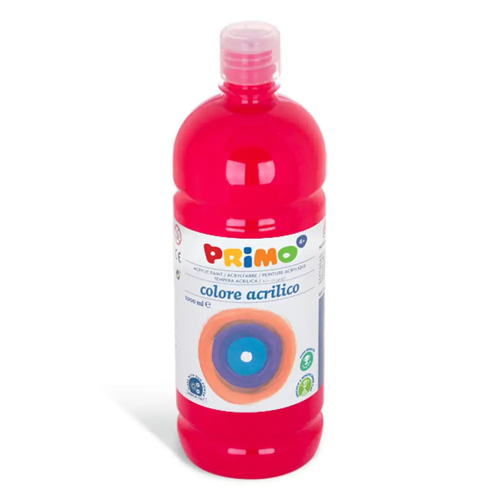 Tempera Acrilica Primo Rosso 1000 ml – Colore Acrilico ad Acqua - Tempere