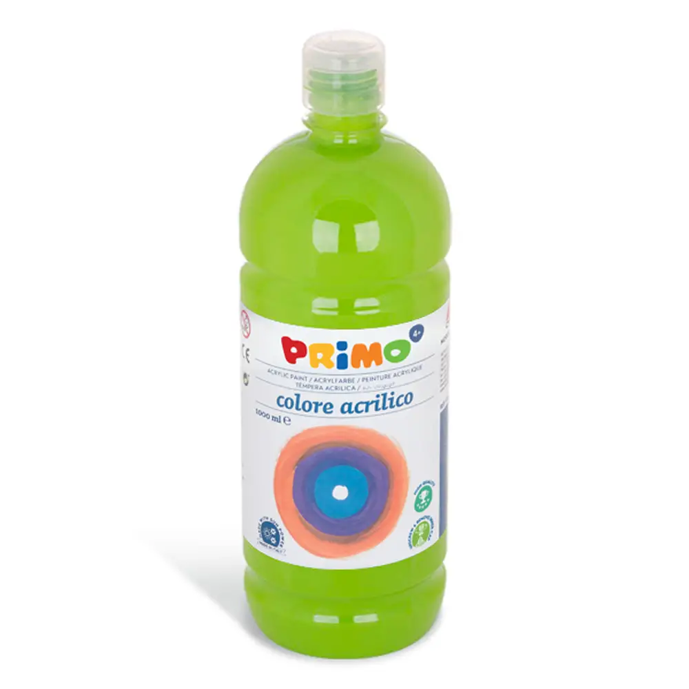 Tempera Acrilica Primo Verde Chiaro 1000 ml – Colore Acrilico ad Acqua - Tempere