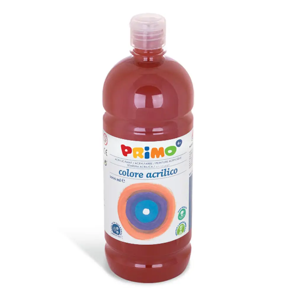 Tempera Acrilica Primo Marrone 1000 ml – Colore Acrilico ad Acqua - Tempere