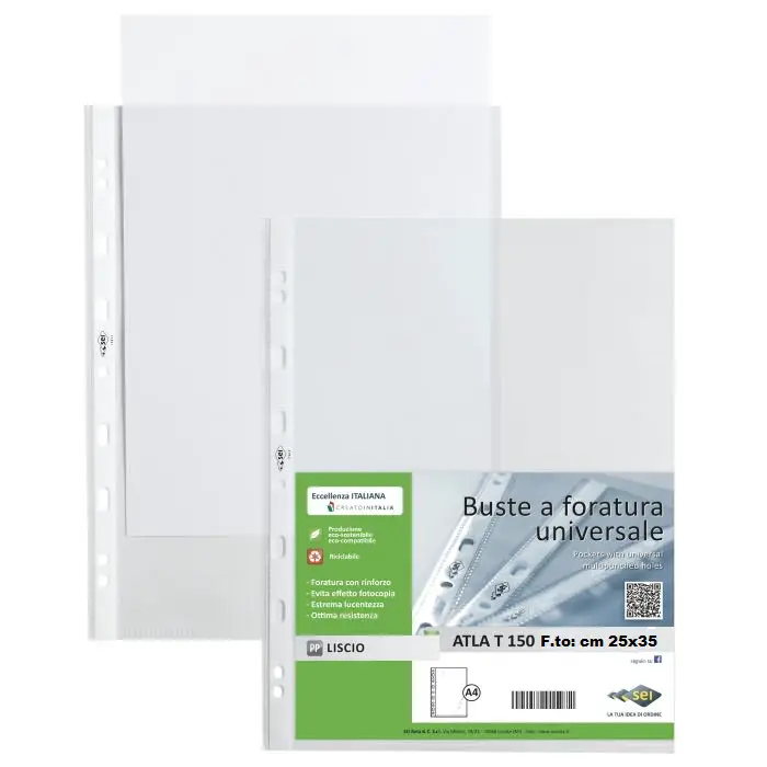 Buste Trasparenti con Perforazione 25x35 cm - Archiviazione