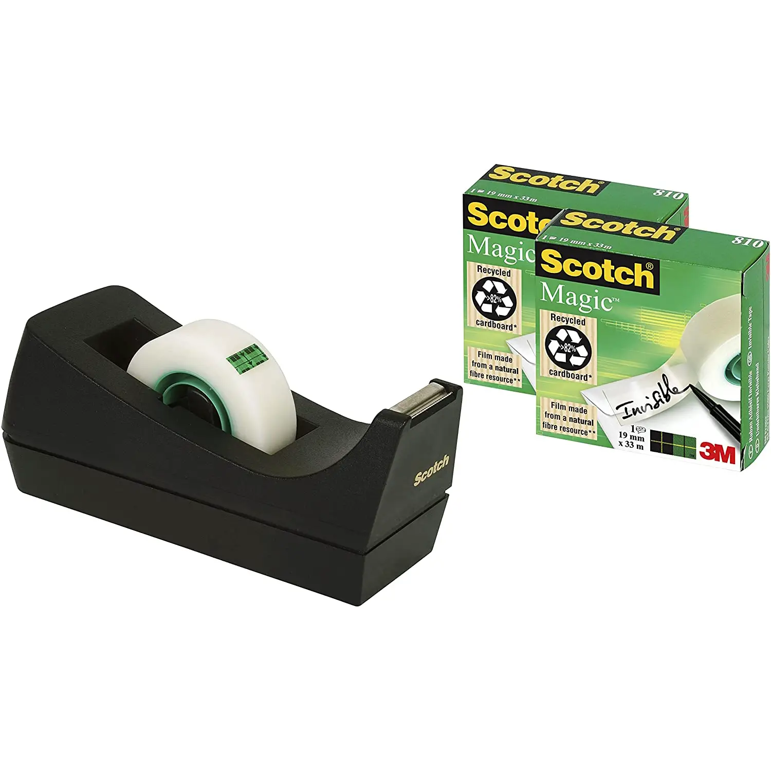 Dispenser da Tavolo + 3 Rotoli Scotch Magic - Nastri adesivi e colle