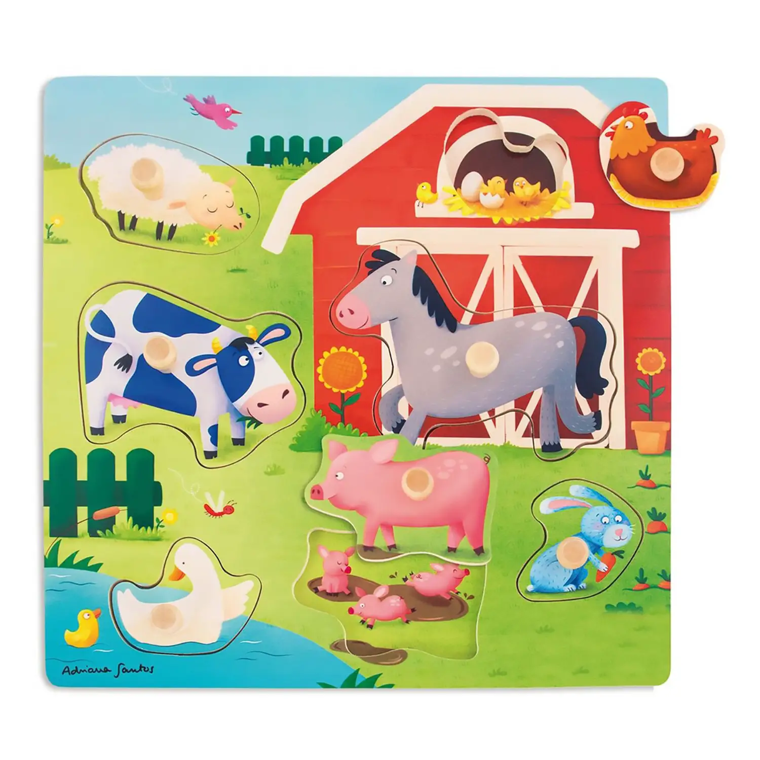 Puzzle Fattoria Mamme e Cuccioli - Incastri e puzzle in legno
