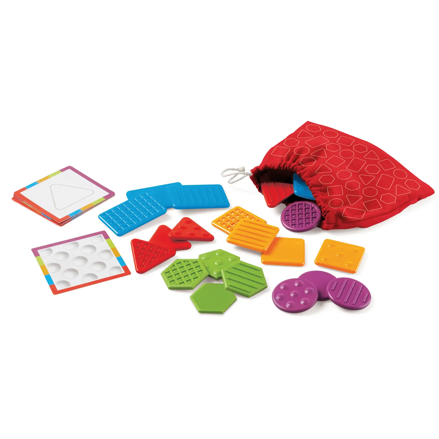 Tasselli Tac-Tiles Impara le Consistenze - 20 Tasselli + 10 Schede - Sviluppo sensoriale