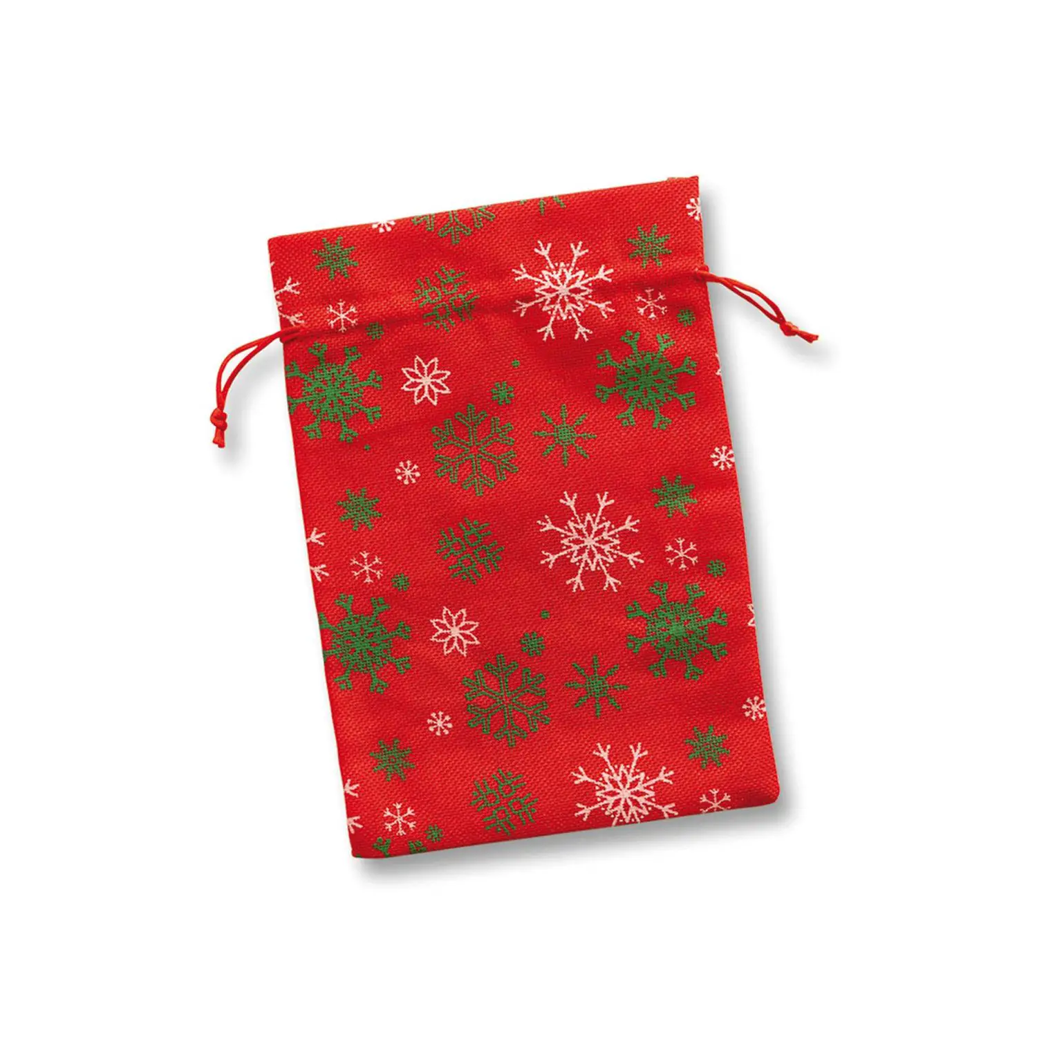 Sacchetto Natalizio Decorato 17x25 cm – Tessuto Sintetico Effetto Juta - Tessuti e stoffe