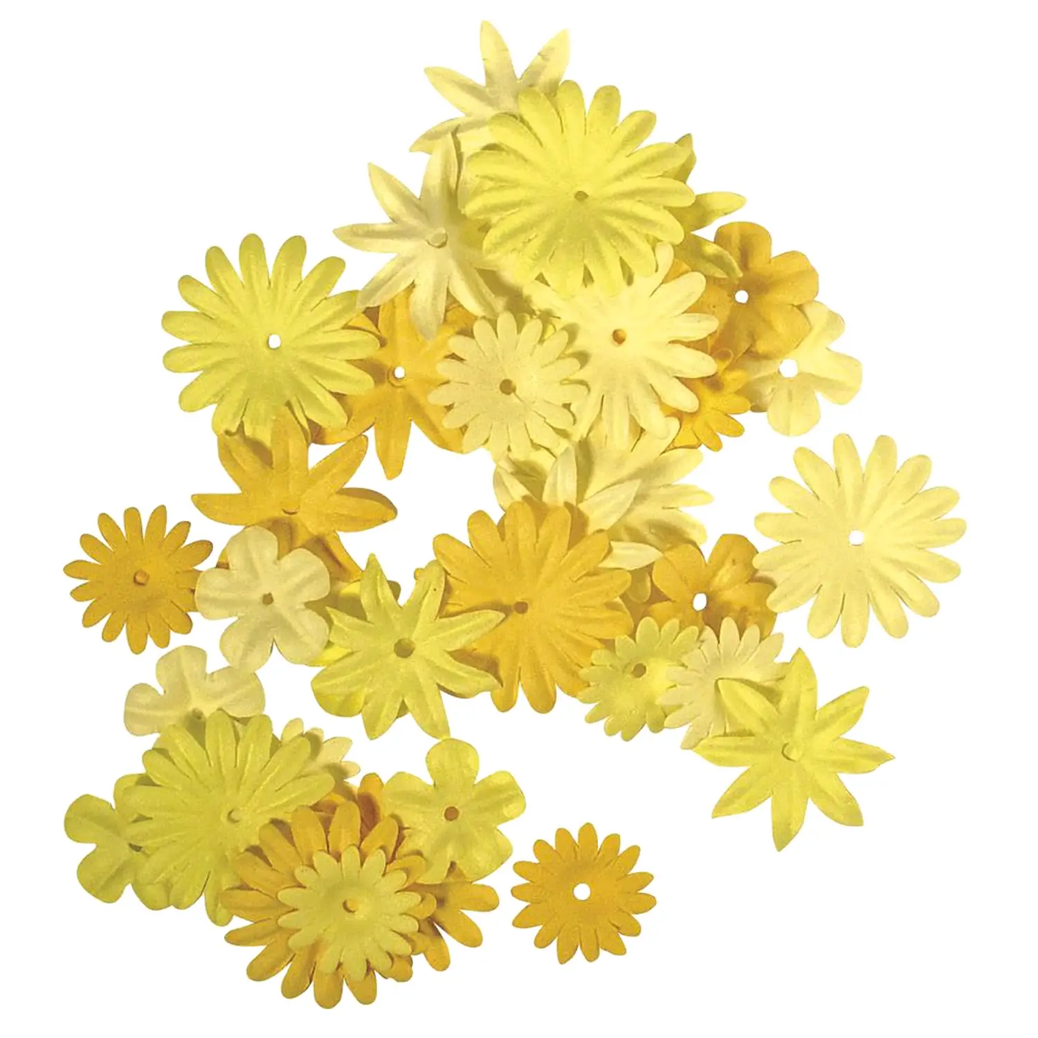 Fiori di Carta 15-25 mm – 36 Pezzi Gialli e Arancio - Applicazioni e decori