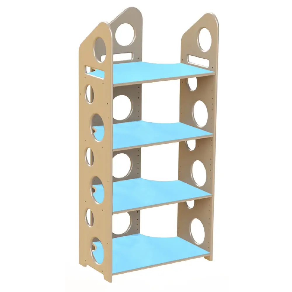 Modulo Libreria a T Media - Azzurro - Arredo per Scuola dell’Infanzia - Librerie e zone lettura