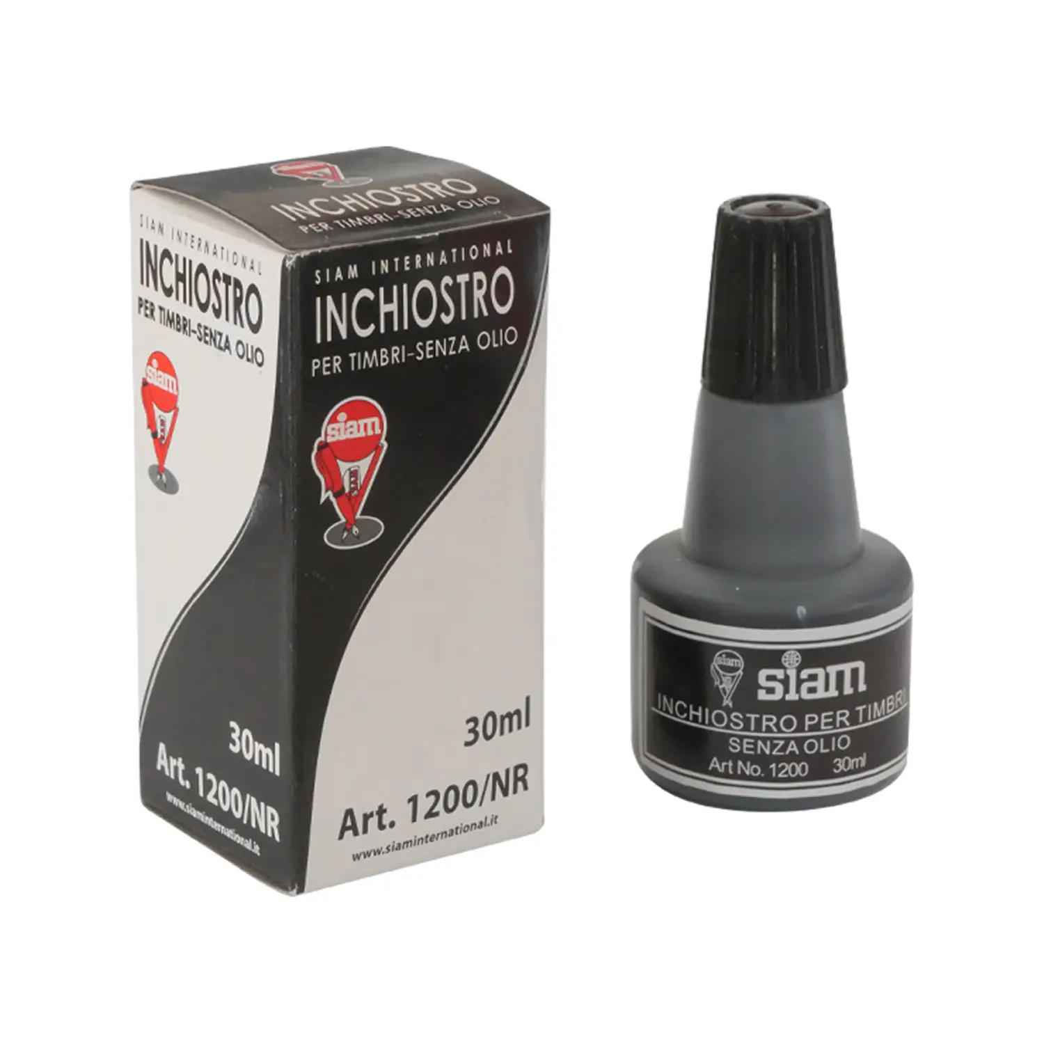 Inchiostro per Timbri in Gomma Nero – Flacone da 25 gr - Cancelleria varia