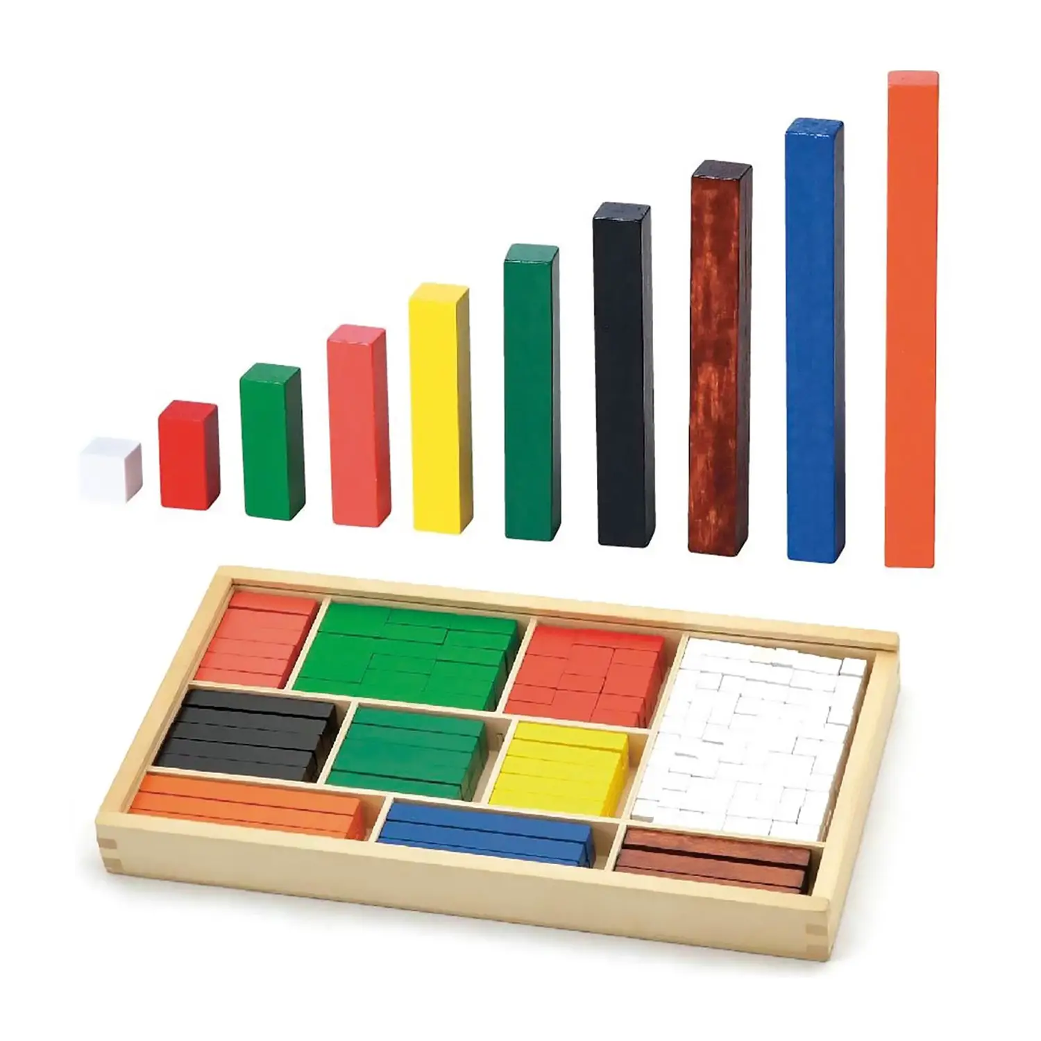 Regoli in Legno con Contenitore – Set Educativo da 308 Pezzi - Classificazione e matematica