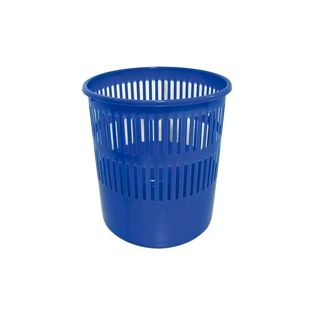 Cestino Gettacarte Forato Blu 12 Litri – Pattumiera Ufficio e Casa in Plastica Resistente - Accessori ufficio