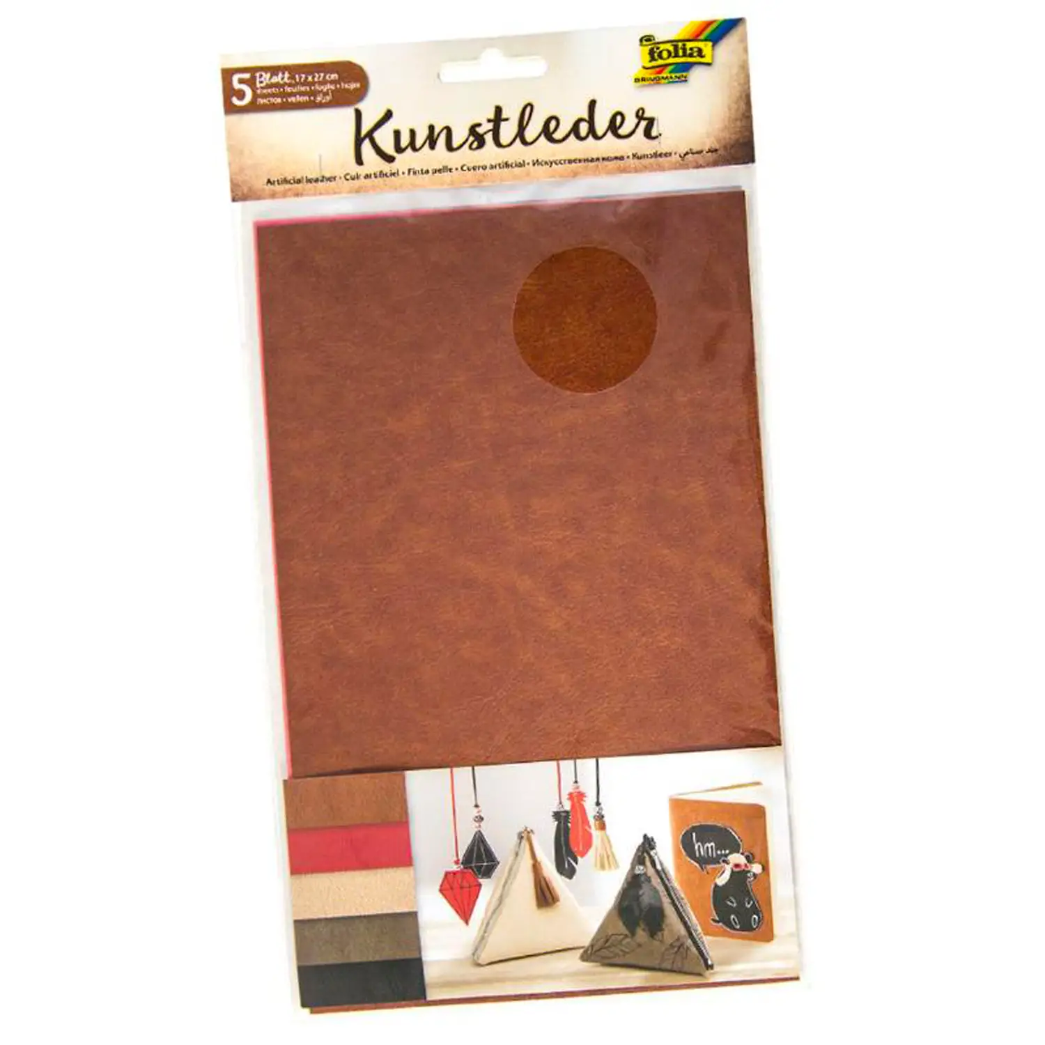 Similpelle Adesiva 17 × 27 cm – Set 5 Fogli in 5 Colori e Texture Differenti - Carta e cartoncino