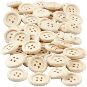 Bottoni Decoro in Legno 15 mm – Set 50 Pezzi - Soggetti in legno