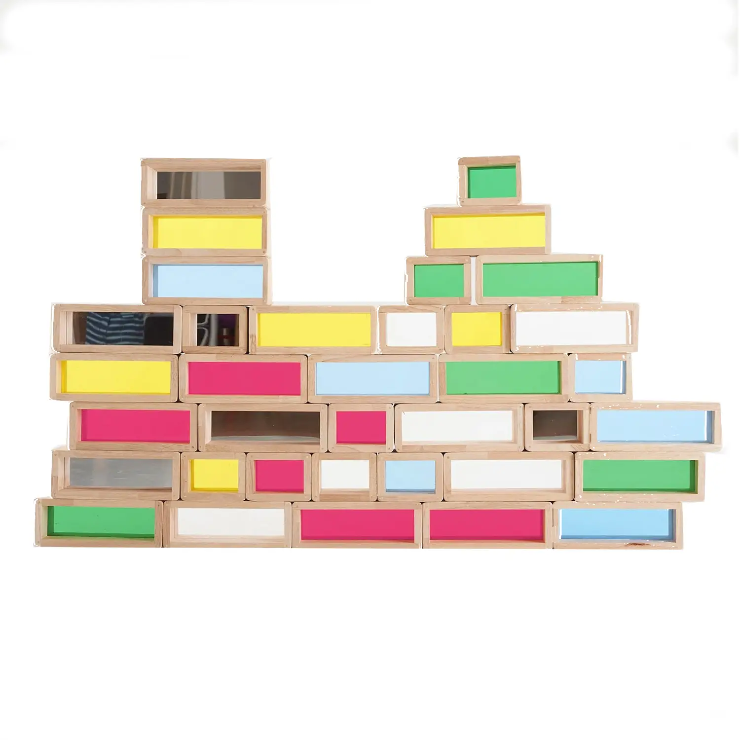 Grande Set Blocchi Giganti Arcobaleno – 36 Pezzi - Costruzioni in legno