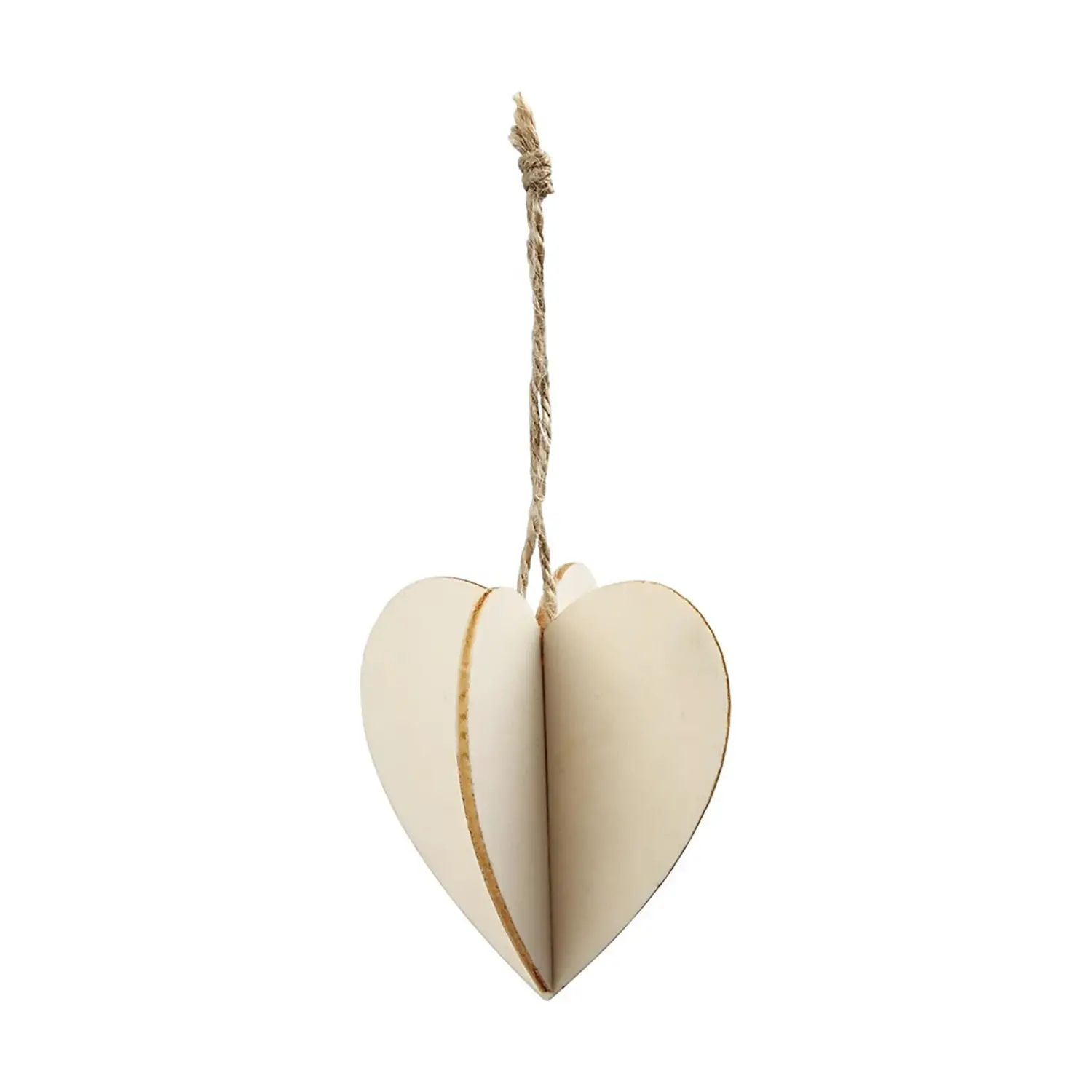 Appendibile Cuore 3D in Legno da Decorare 7,5 cm - 3 Pezzi - Soggetti in legno