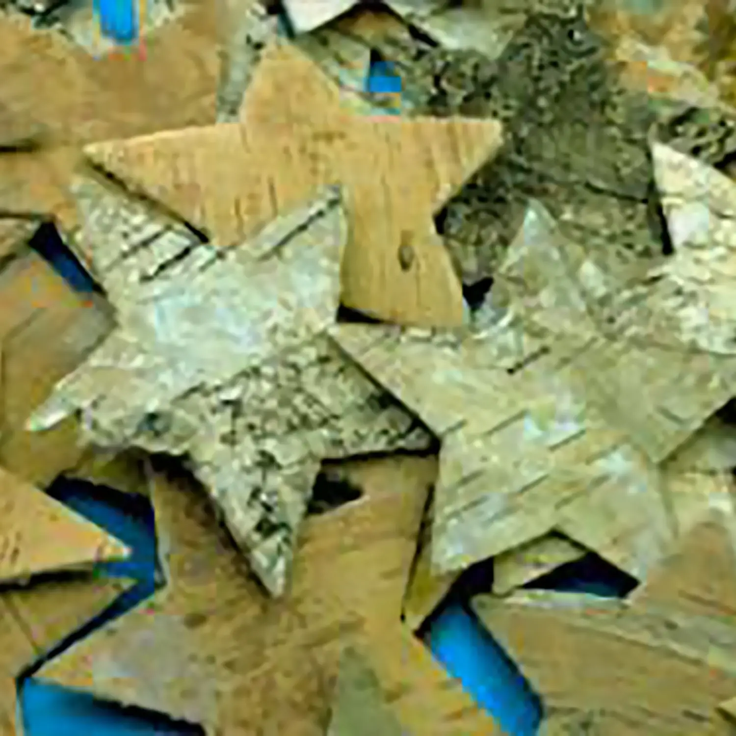 Stelle di Corteccia Naturale 7x7 cm – 20 Pezzi - Soggetti in legno