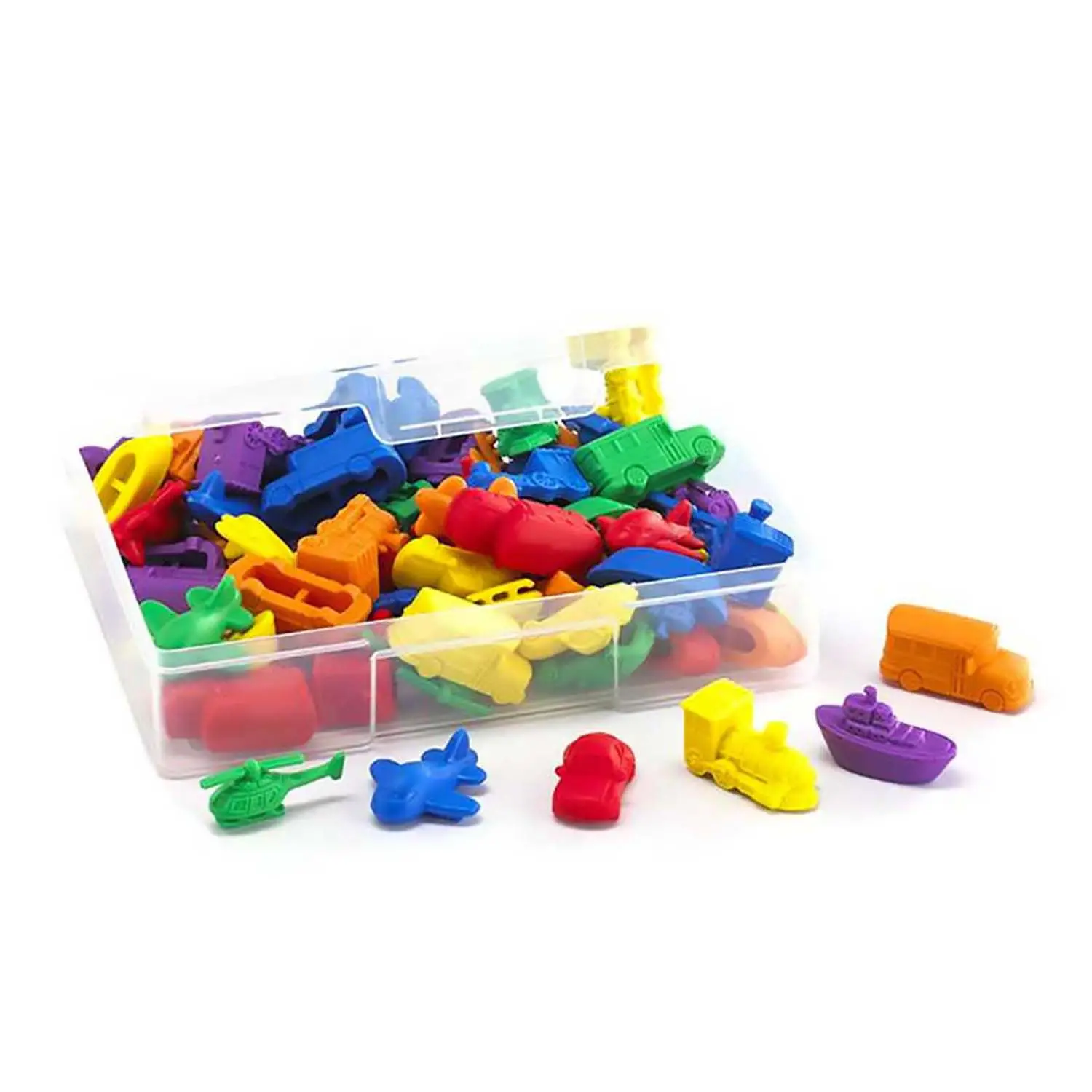 Veicoli in Materiale Gommoso – Set Educativo da 72 Pezzi - Classificazione e matematica