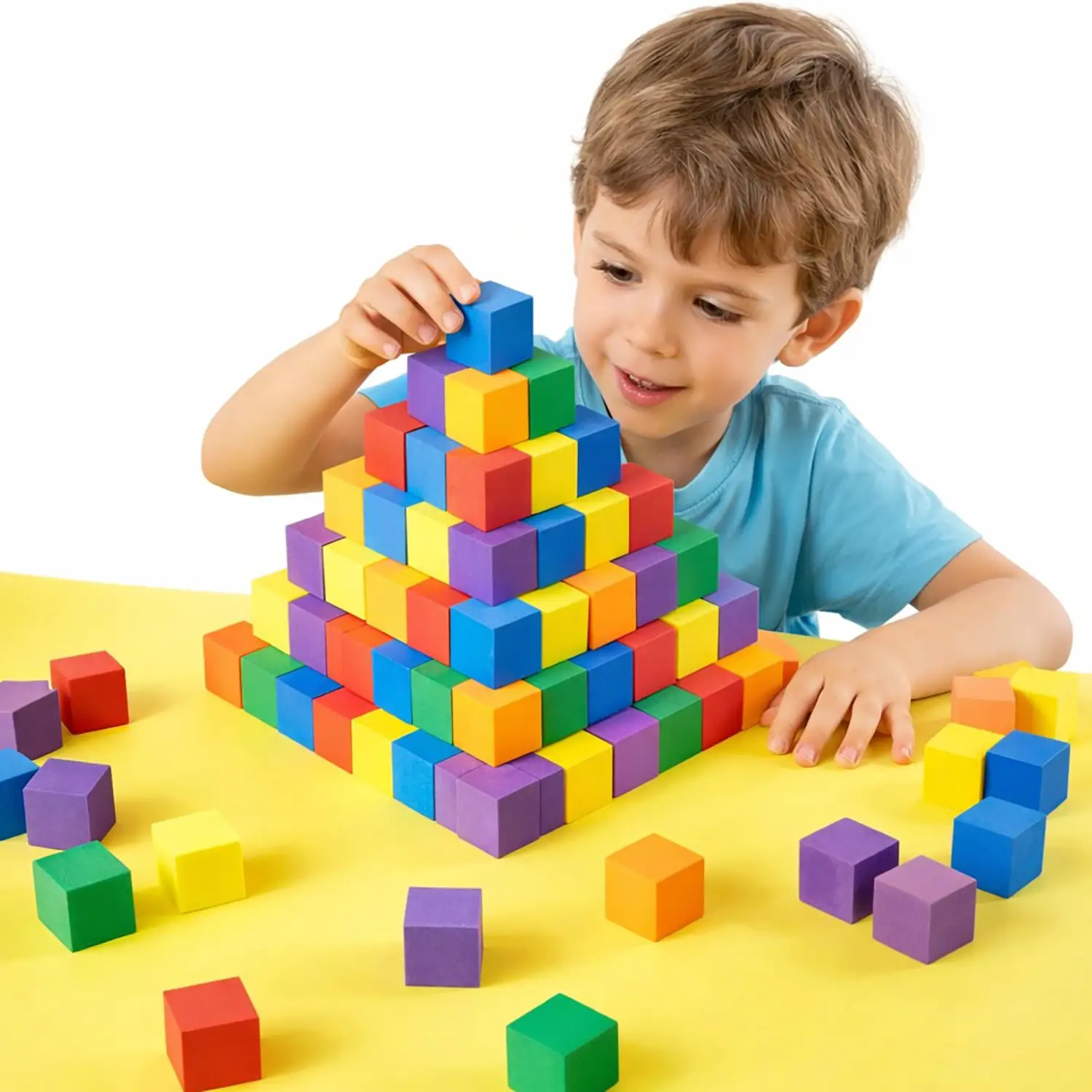 Set di Cubetti Colorati in Schiuma – Set da 102 Pezzi (2x2 cm) - Classificazione e matematica
