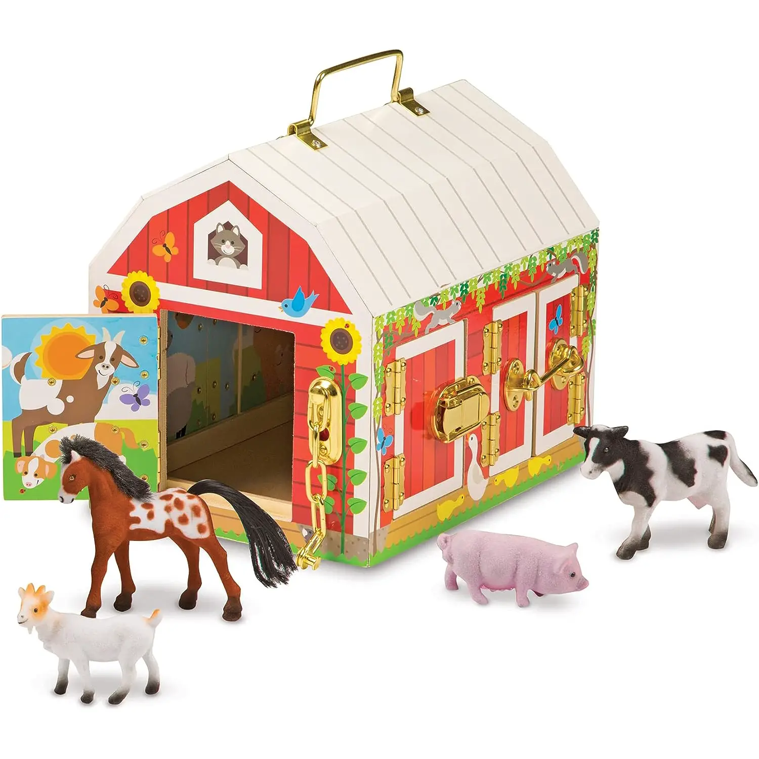 Fienile con Serrature Playset con 4 Animali - Motricità fine