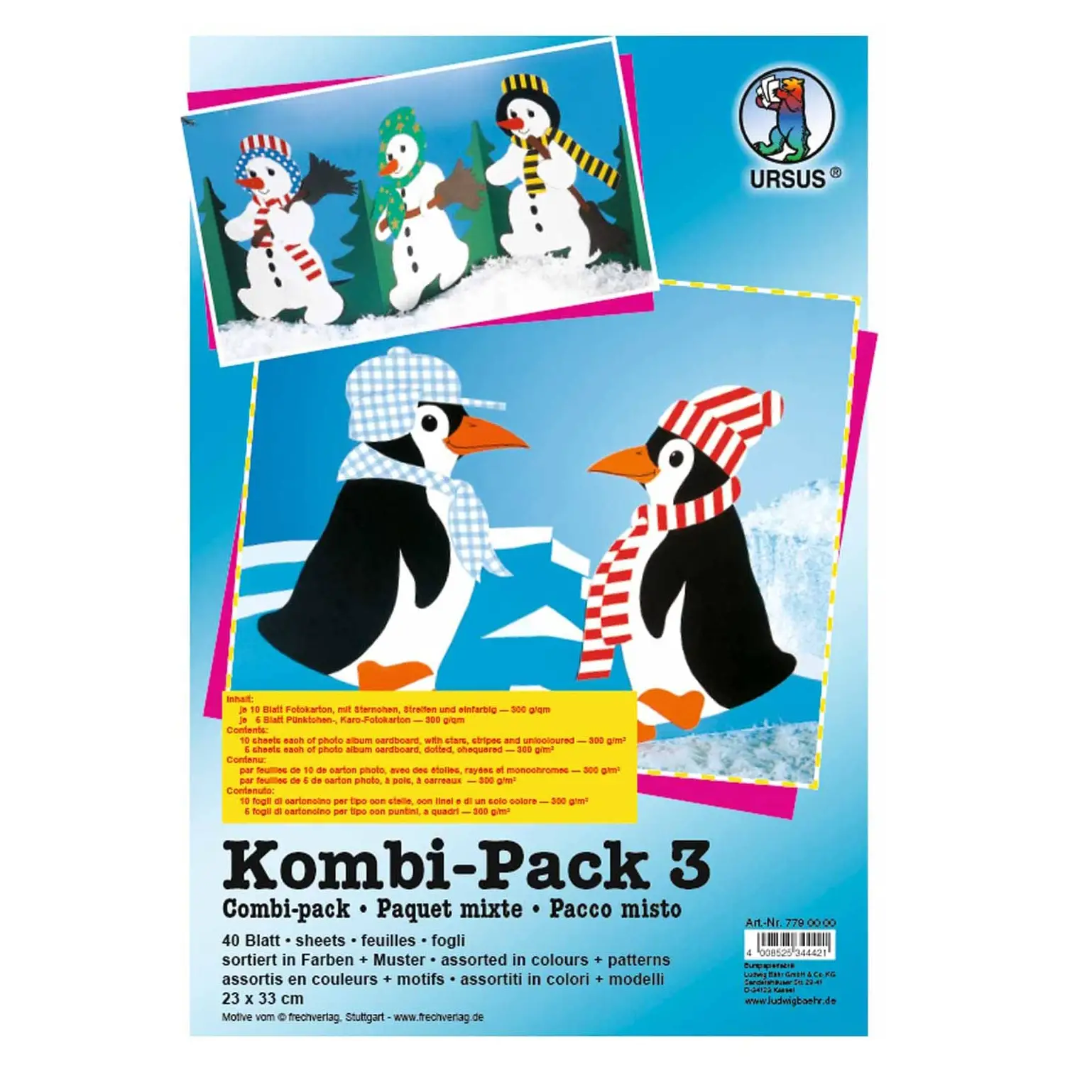 Combipack Cartoncini Fantasia Serie 2 - 40 fogli cm 23x33 - Carta e cartoncino