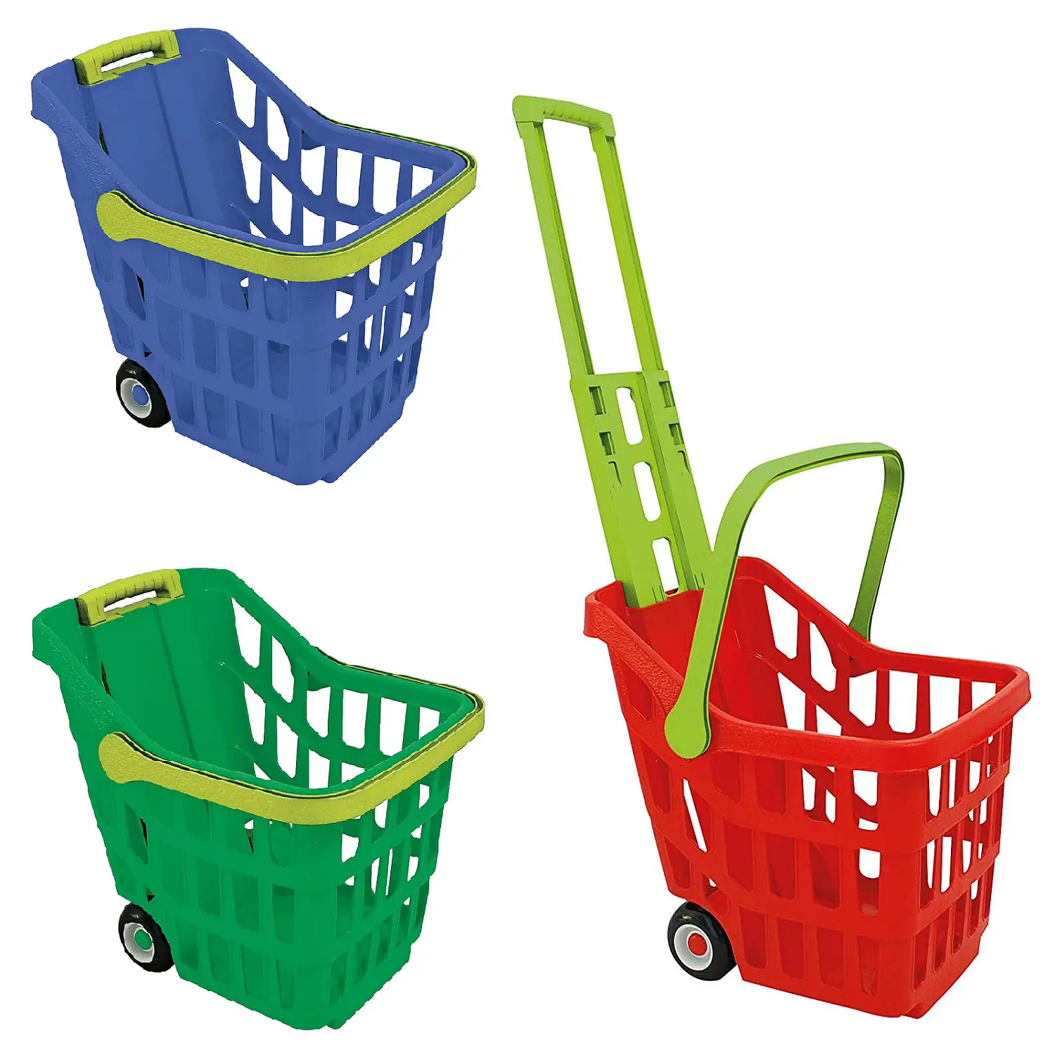 Trolley della Spesa Giocattolo con Maniglione Estensibile - Alimenti, mercatini, stoviglie