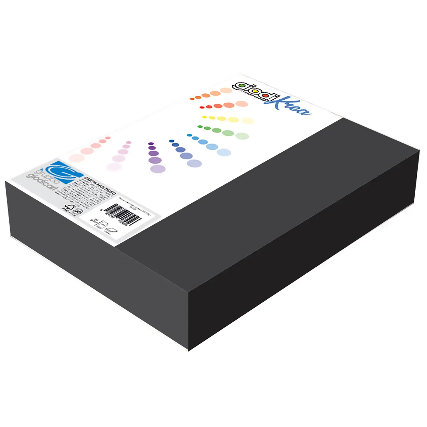Risma Carta Giodikrea A4 - 200 gr - 100 Fogli - Nero - Carta e cartoncino