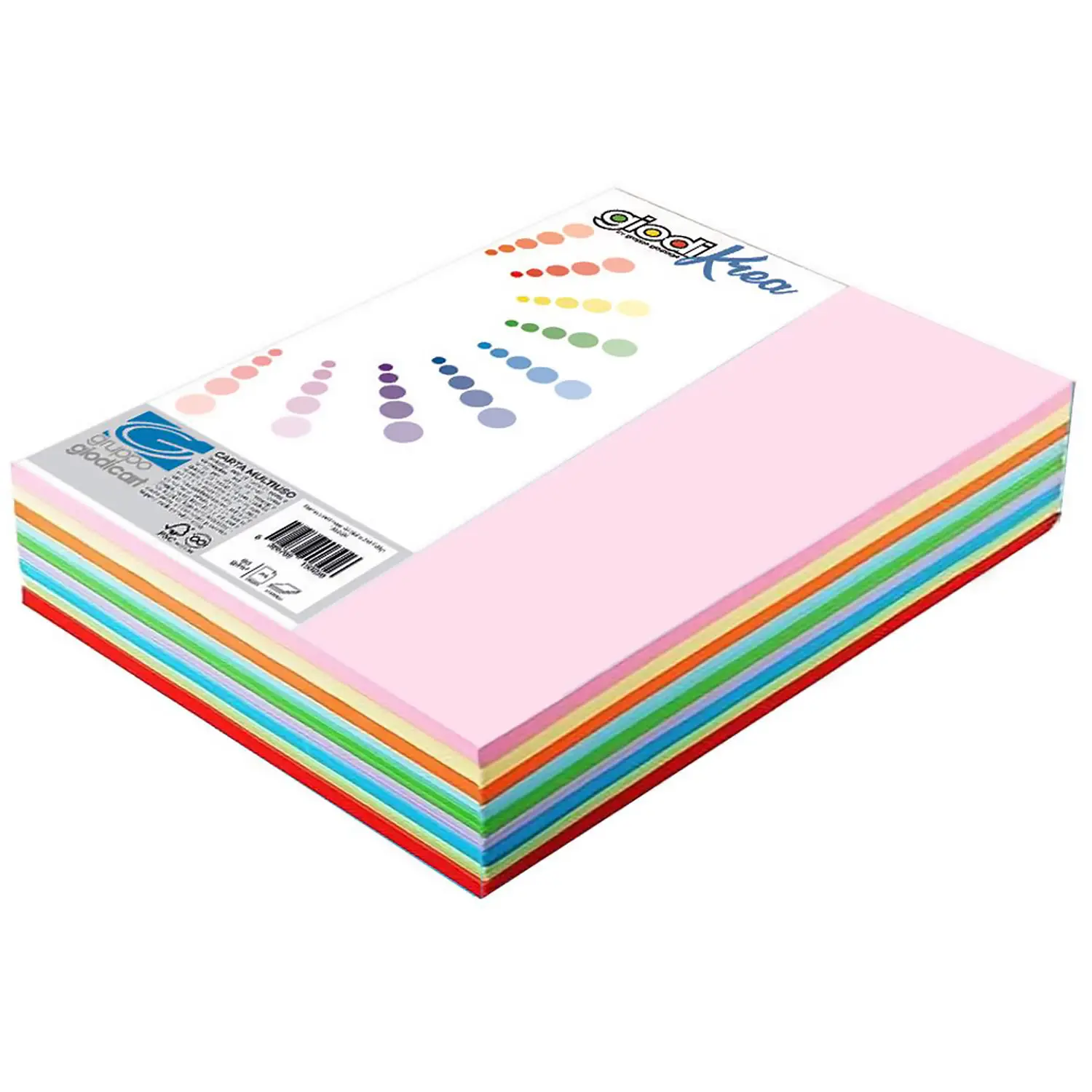 Risma Carta Colorata A3 Giodikrea 120 gr – 400 Fogli – 10 Colori Intensi - Carta e cartoncino