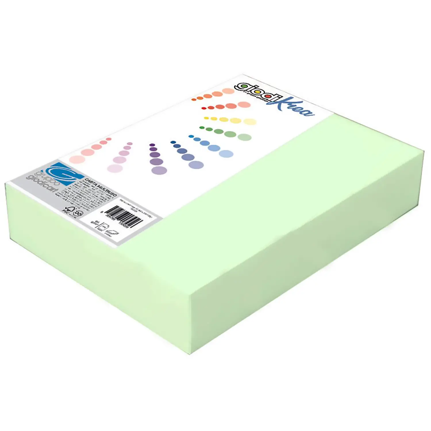 Risma Carta Verde Pastello A4 Giodikrea 80 gr – 250 Fogli – Alta Qualità - Carta e cartoncino