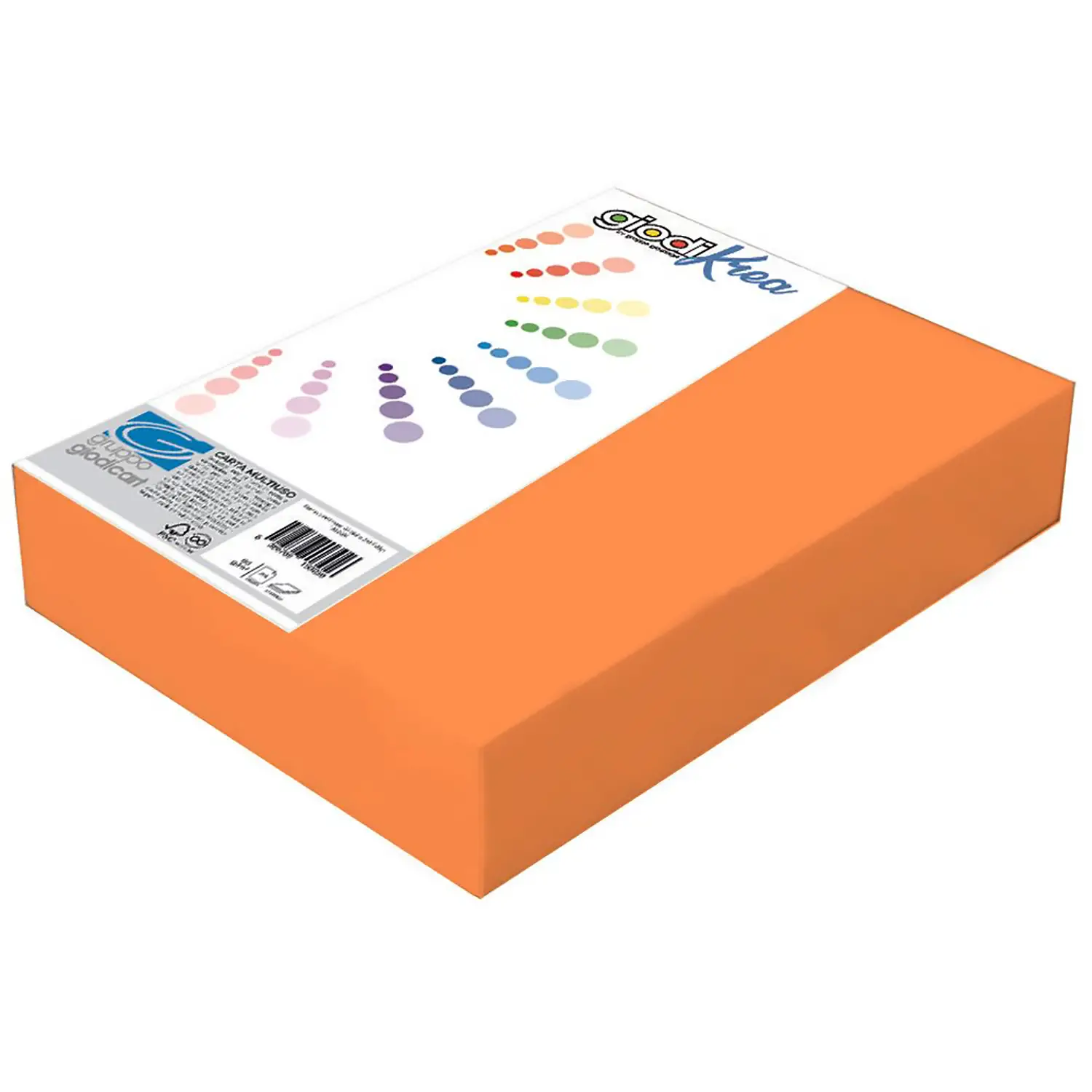 Risma Cartoncino Liscio-Ruvido A4 Giodikrea – Arancio – 50 Fogli - Carta e cartoncino