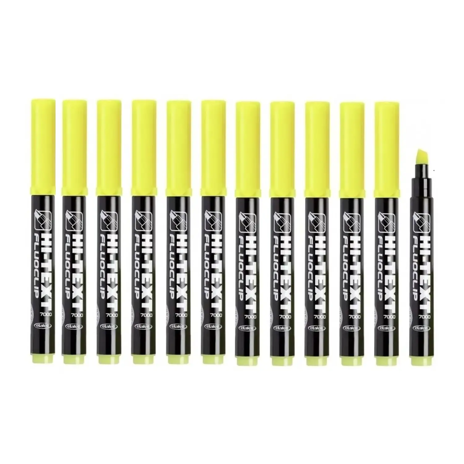 Evidenziatore Fluoclip Giallo – Confezione da 12 Pezzi - penne pennarelli ufficio