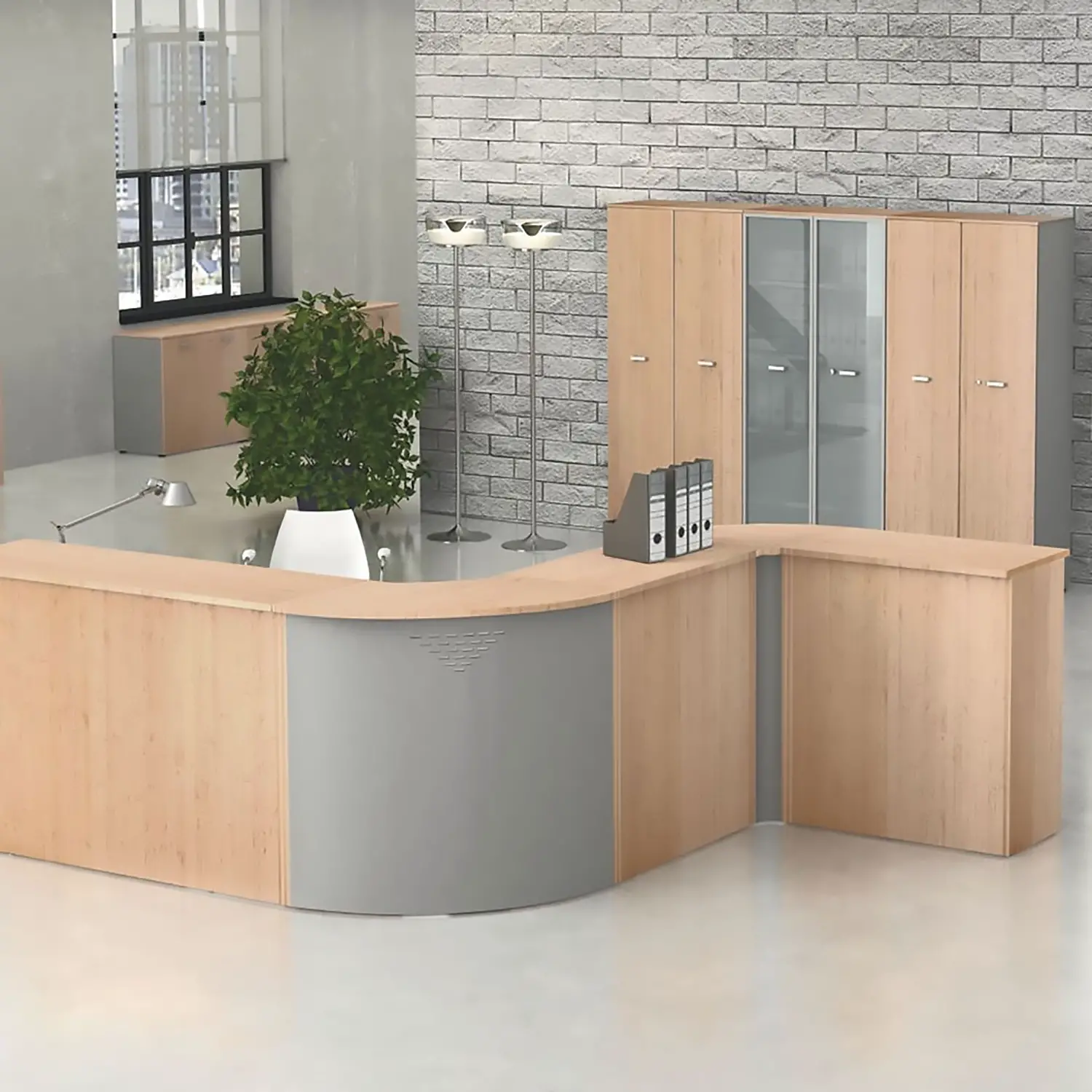Sopralzo per Reception con Pannello Anteriore da 125 cm – Accessorio per Bancone Ufficio - Accoglienza