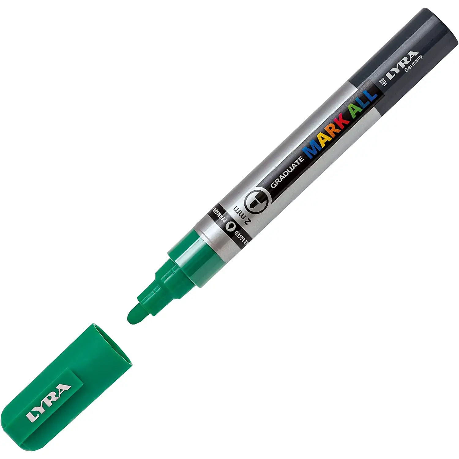 Pennarello Lyra Graduate Mark All - Punta 2 mm - Verde - Pennarelli