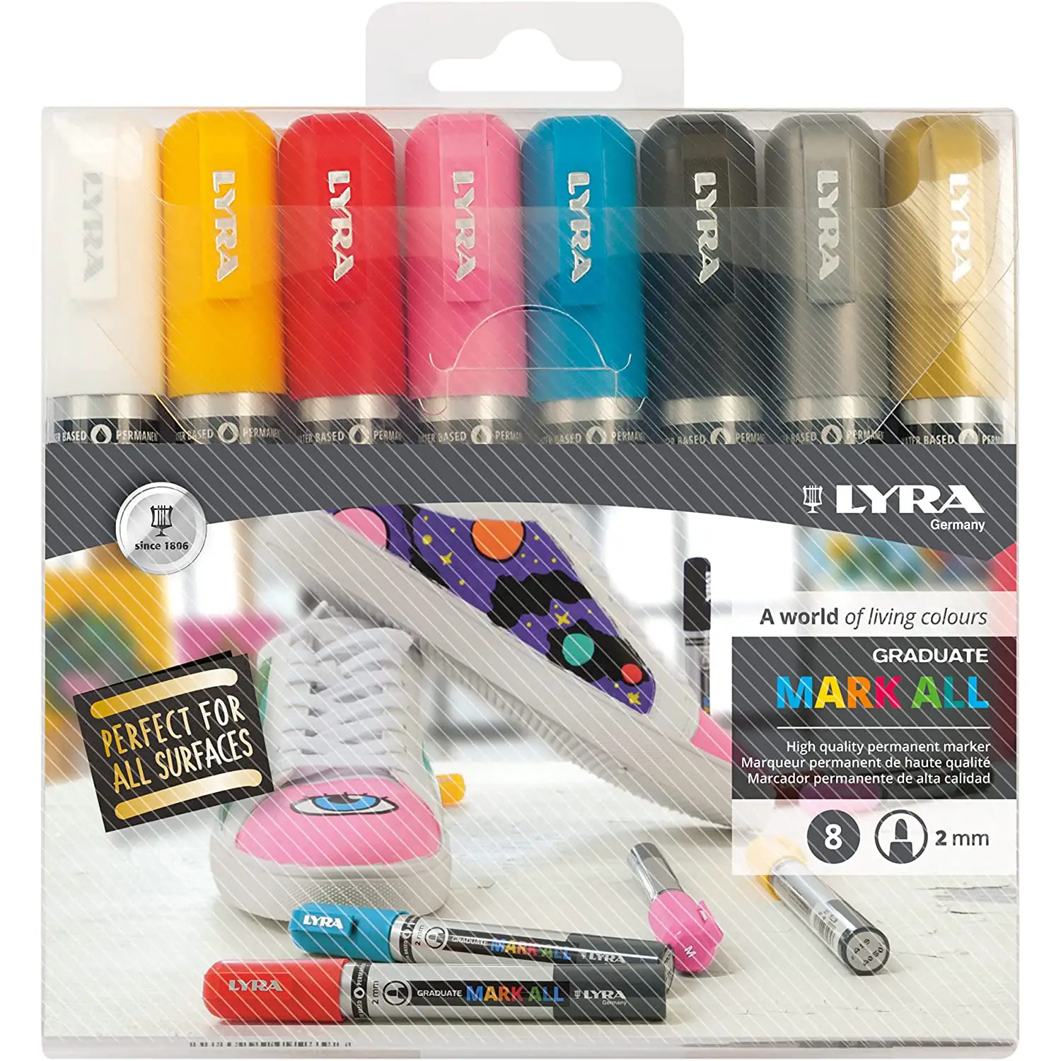 Pennarelli Lyra Graduate Mark All 2mm. Astuccio 8 Colori - Paste per modellare