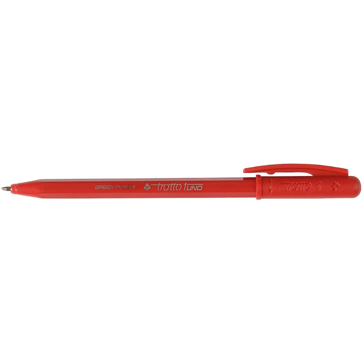 Penna Tratto 1 Green Plastic Rosso - penne pennarelli ufficio