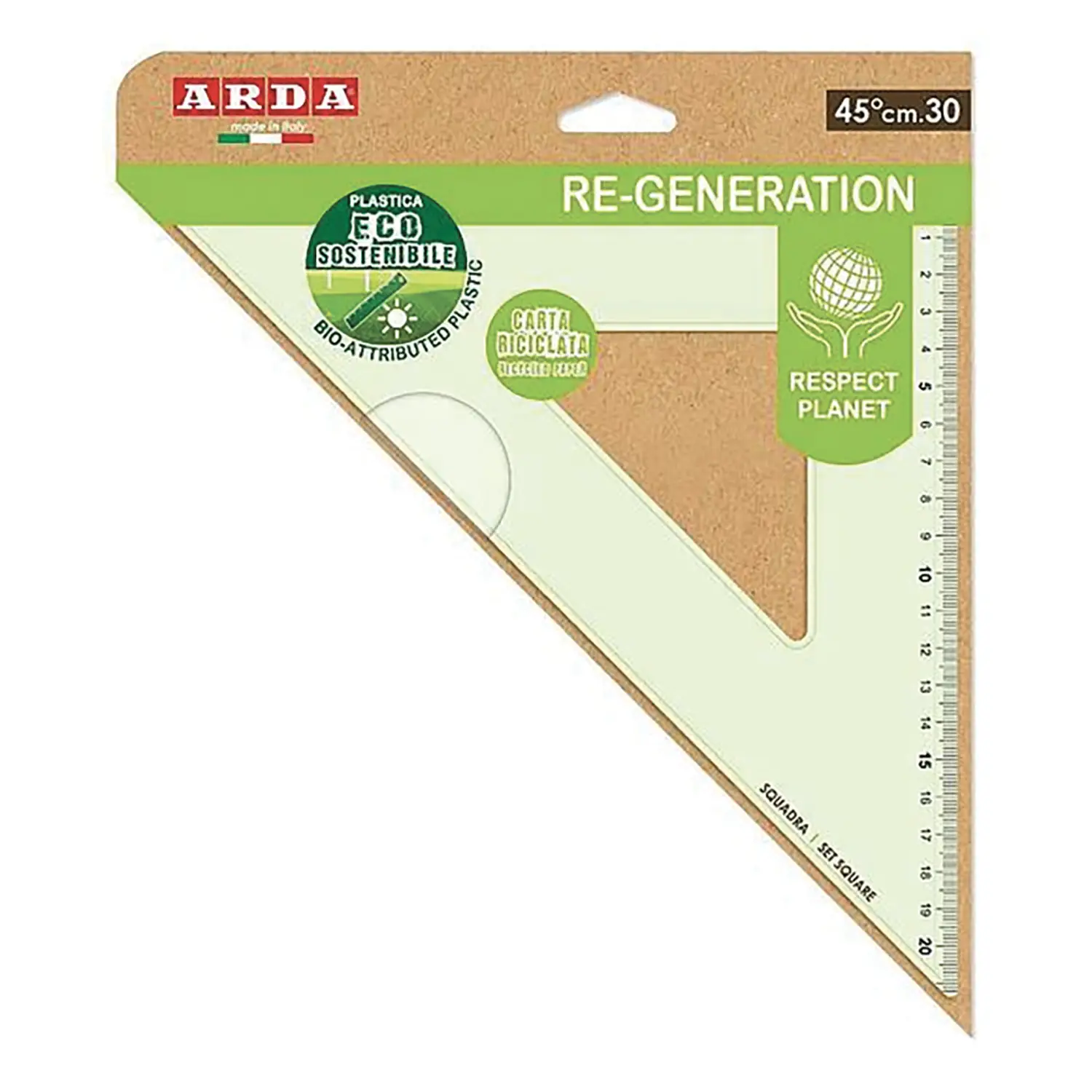 Squadra Re-Generation 45° – 30 cm - Disegno tecnico