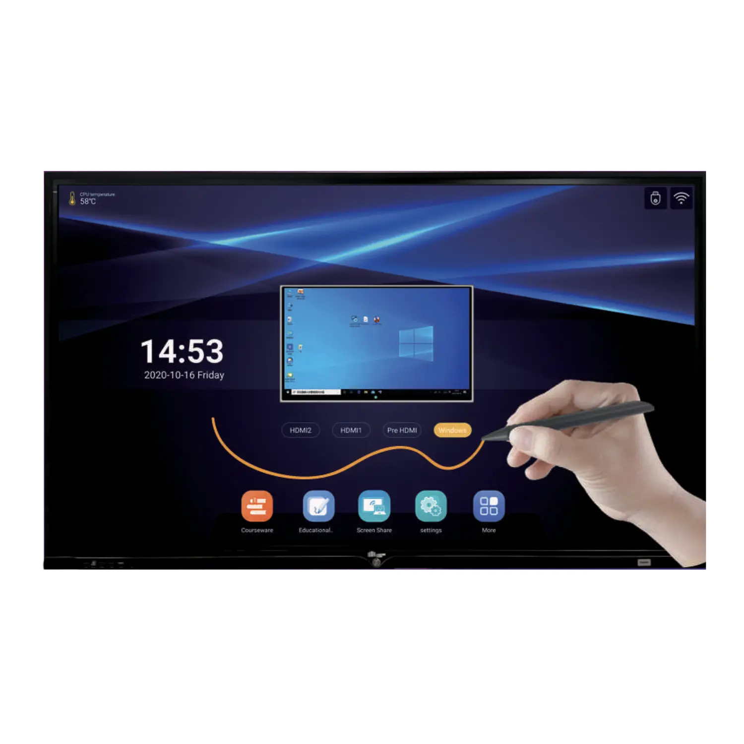 Monitor Interattivo 4K Multitouch, 75 Pollici - Supporti multimediali