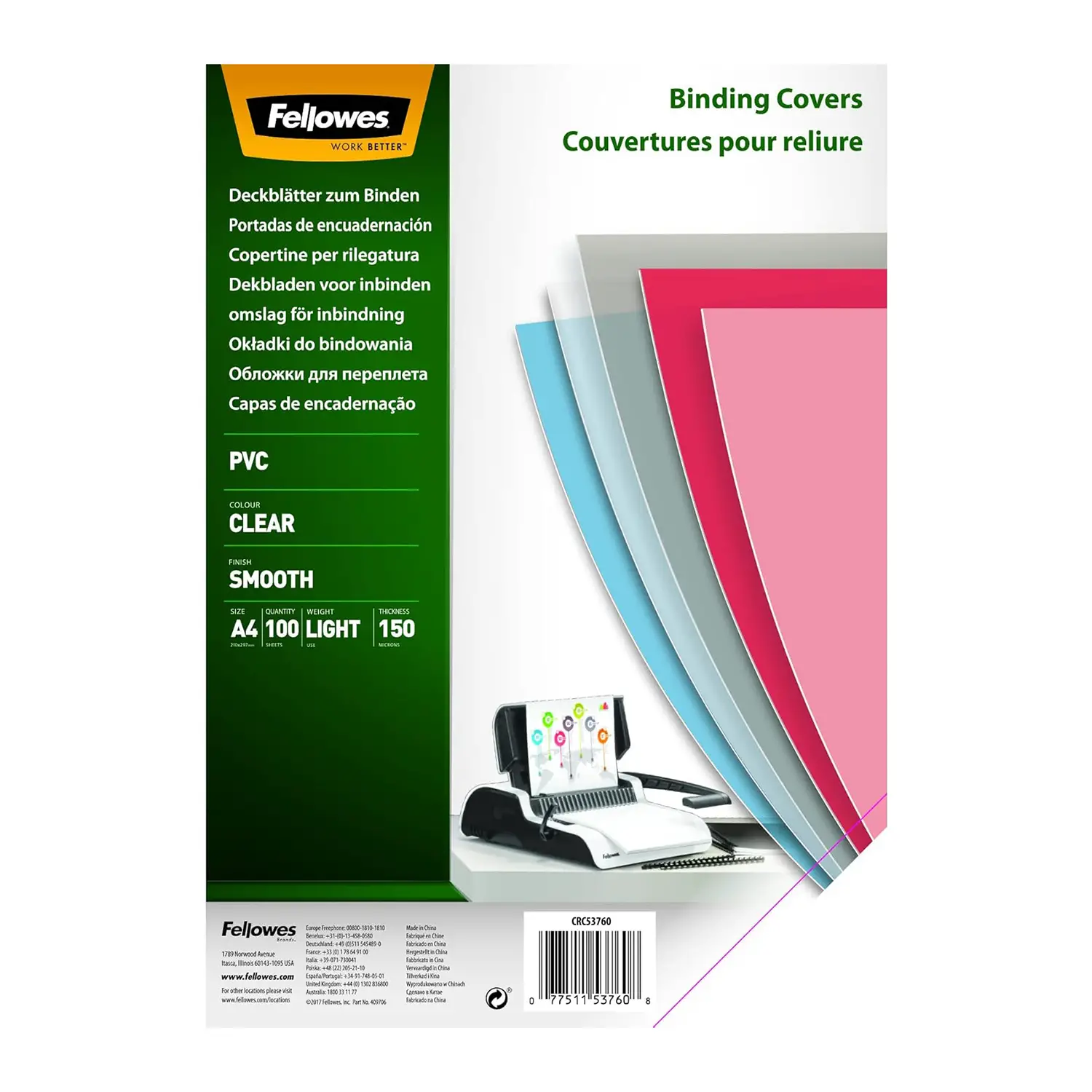 Copertine Pvc Trasparenti 150 Micron A4 - rilegatrici/plastificatrici